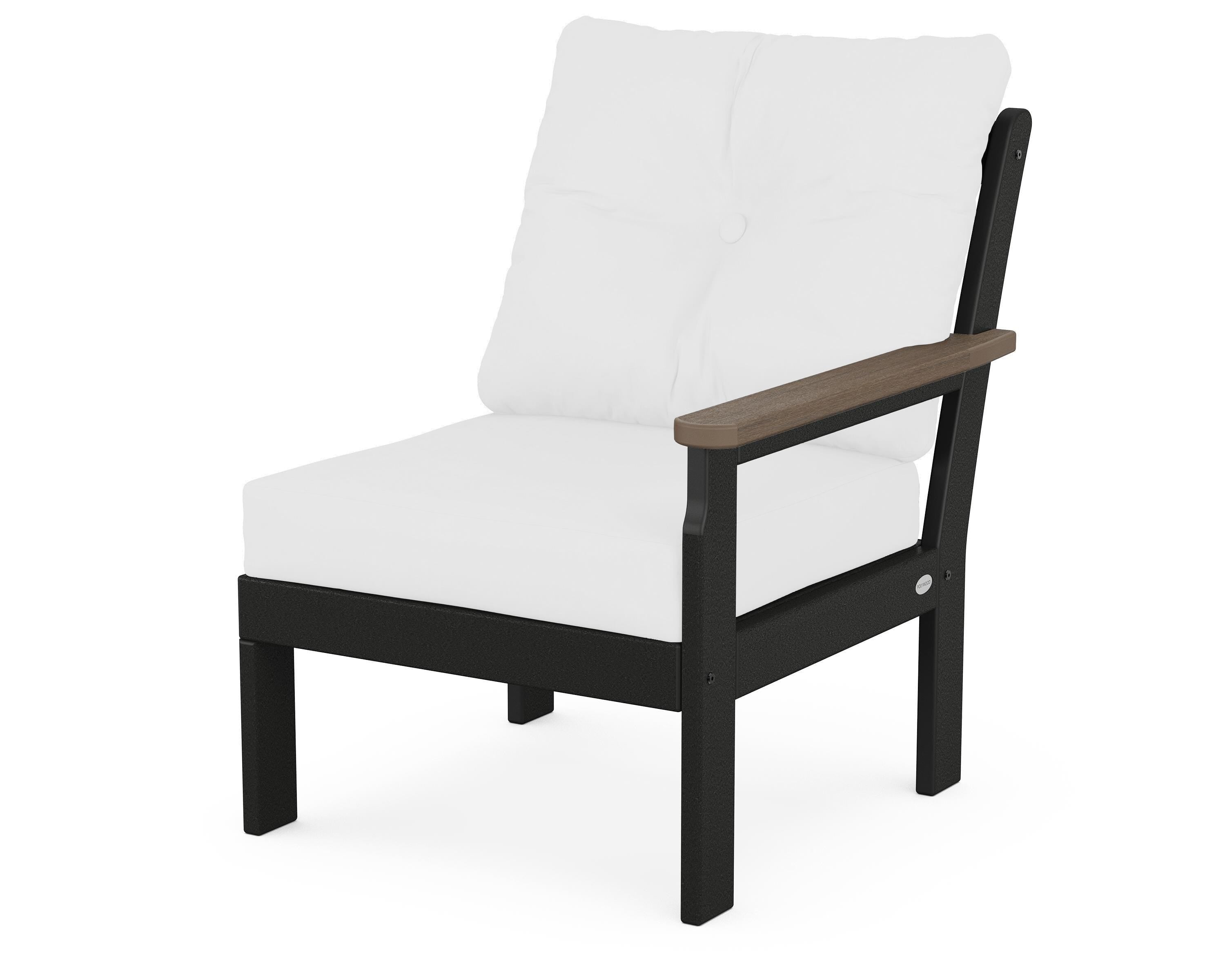 POLYWOOD® Vineyard Modular Right Arm Chair in Black / Kona / Natural