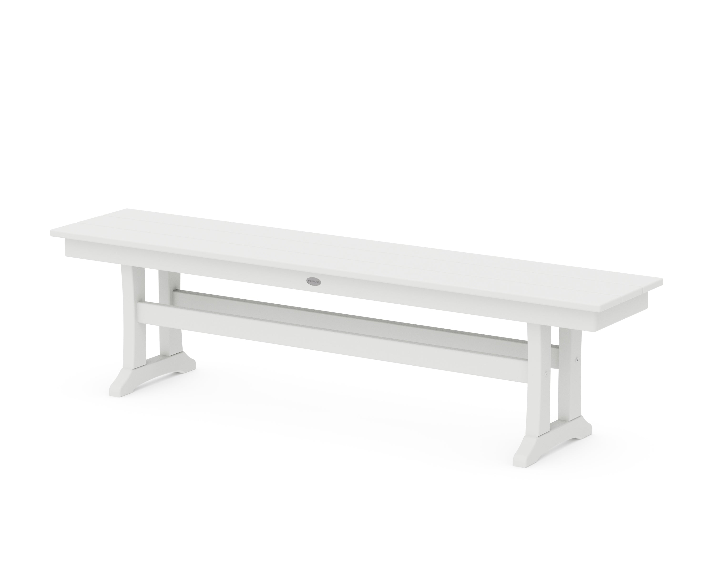 POLYWOOD® Farmhouse Trestle 65" Bench in White