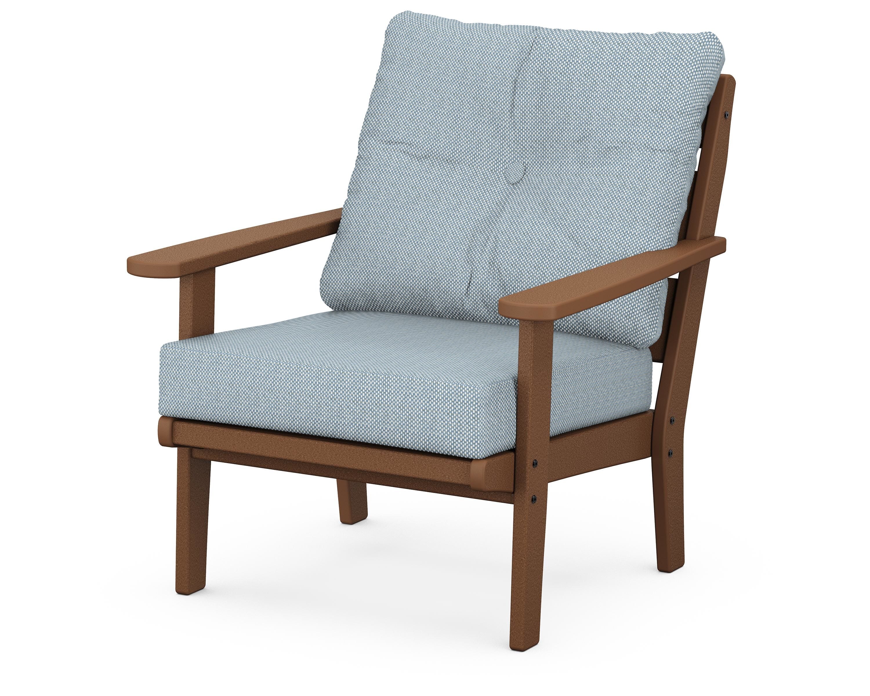 POLYWOOD® Lakeside Deep Seating Chair in Teak / Exhale Sky
