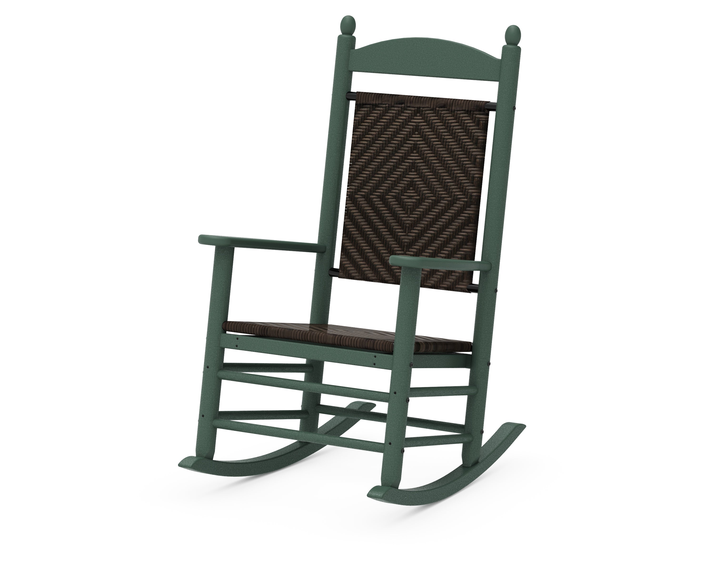 POLYWOOD® Jefferson Woven Rocking Chair in Green / Cahaba