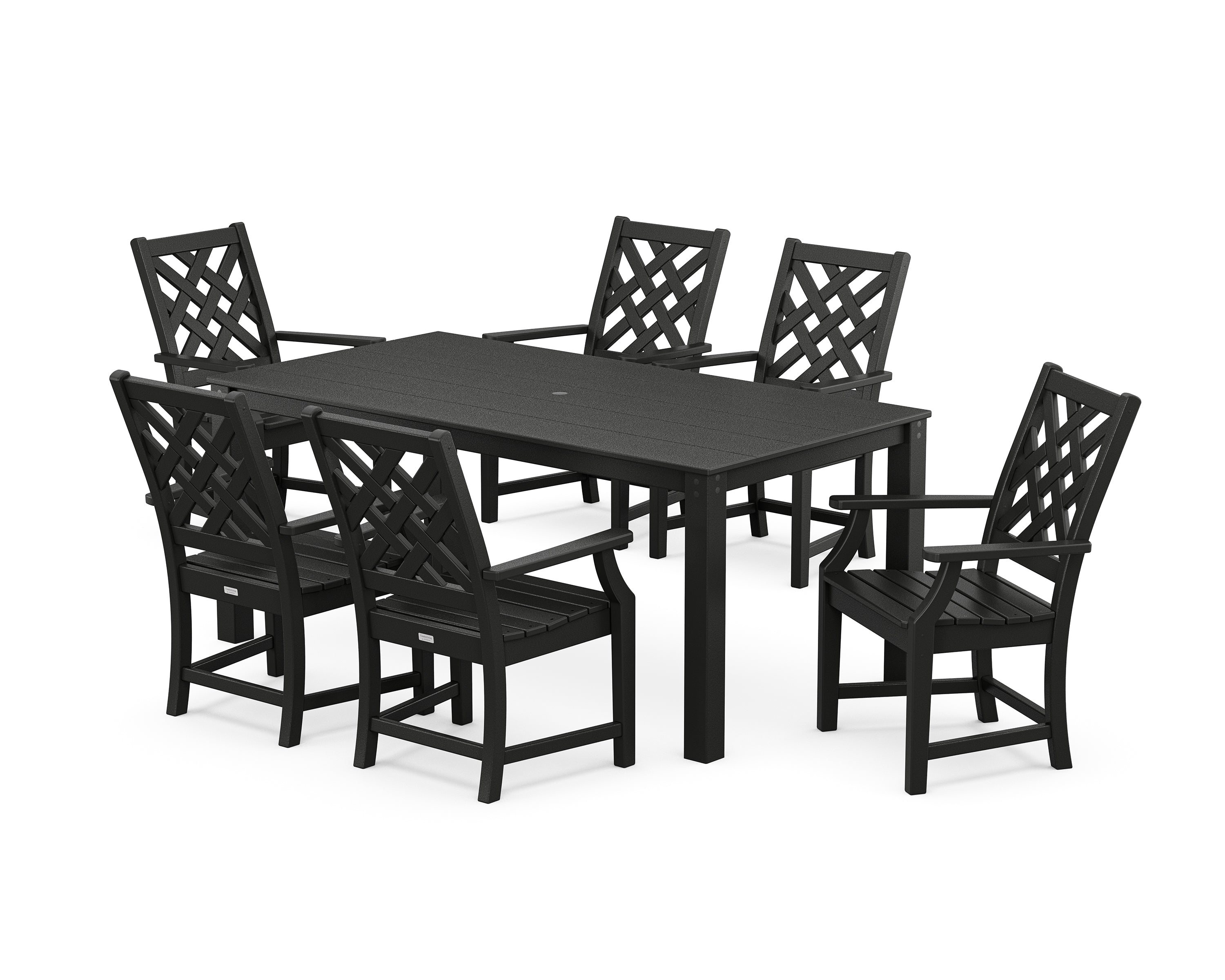Country Living Wovendale Arm Chair 7-Piece Parsons Dining Set in Black