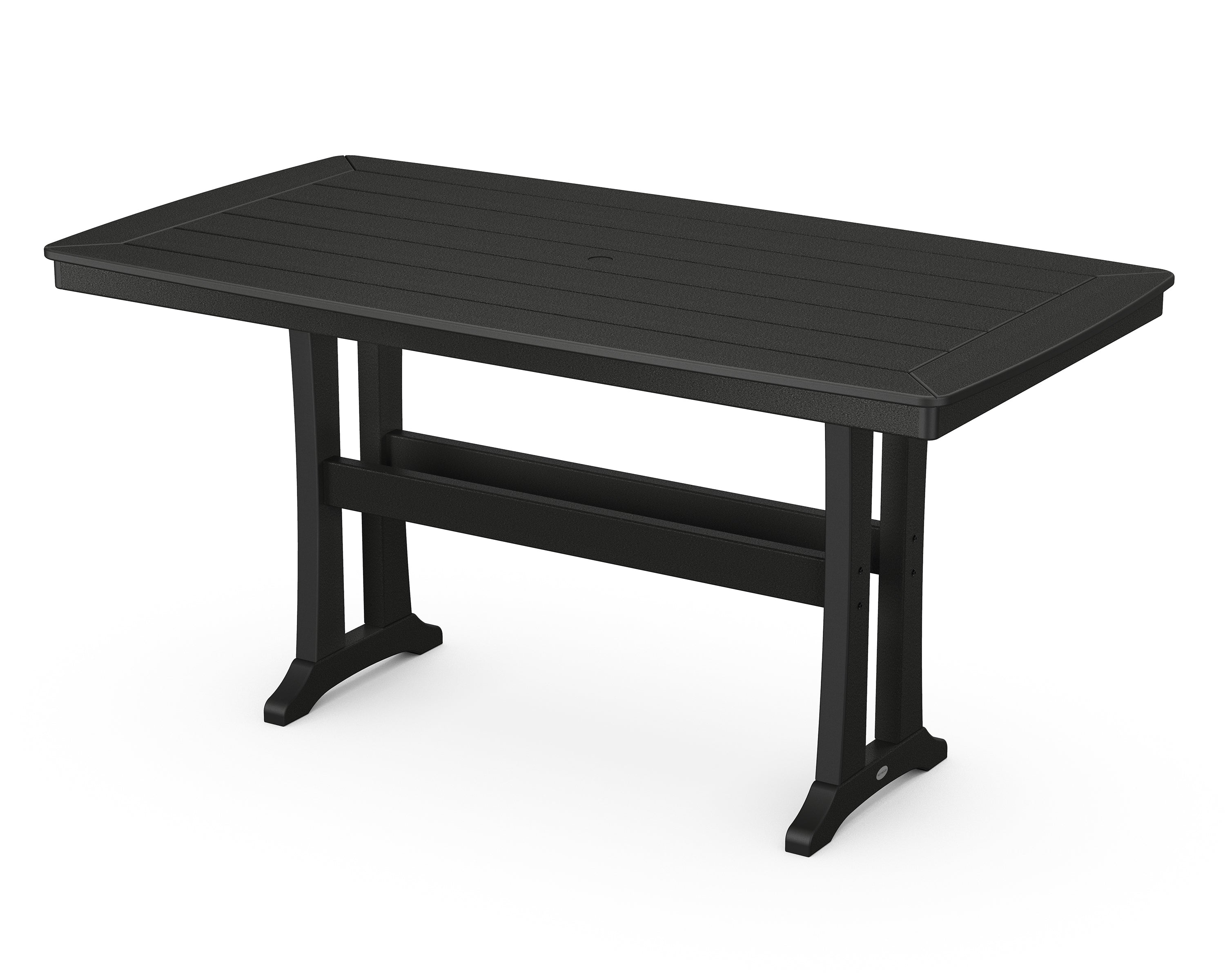 POLYWOOD® Nautical Trestle 38" x 73" Counter Table in Black