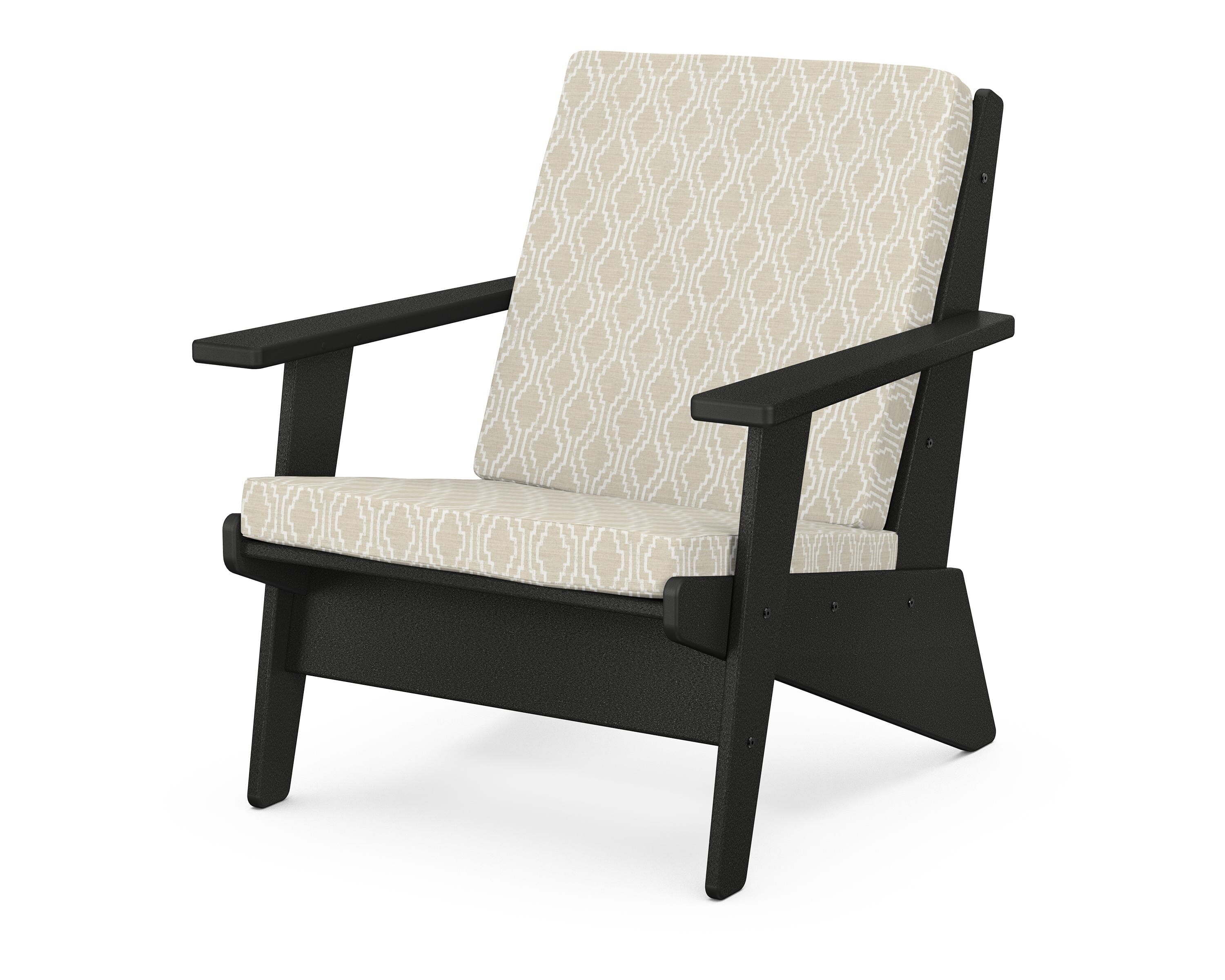POLYWOOD® Riviera Modern Lounge Chair in Black / Solve Linen