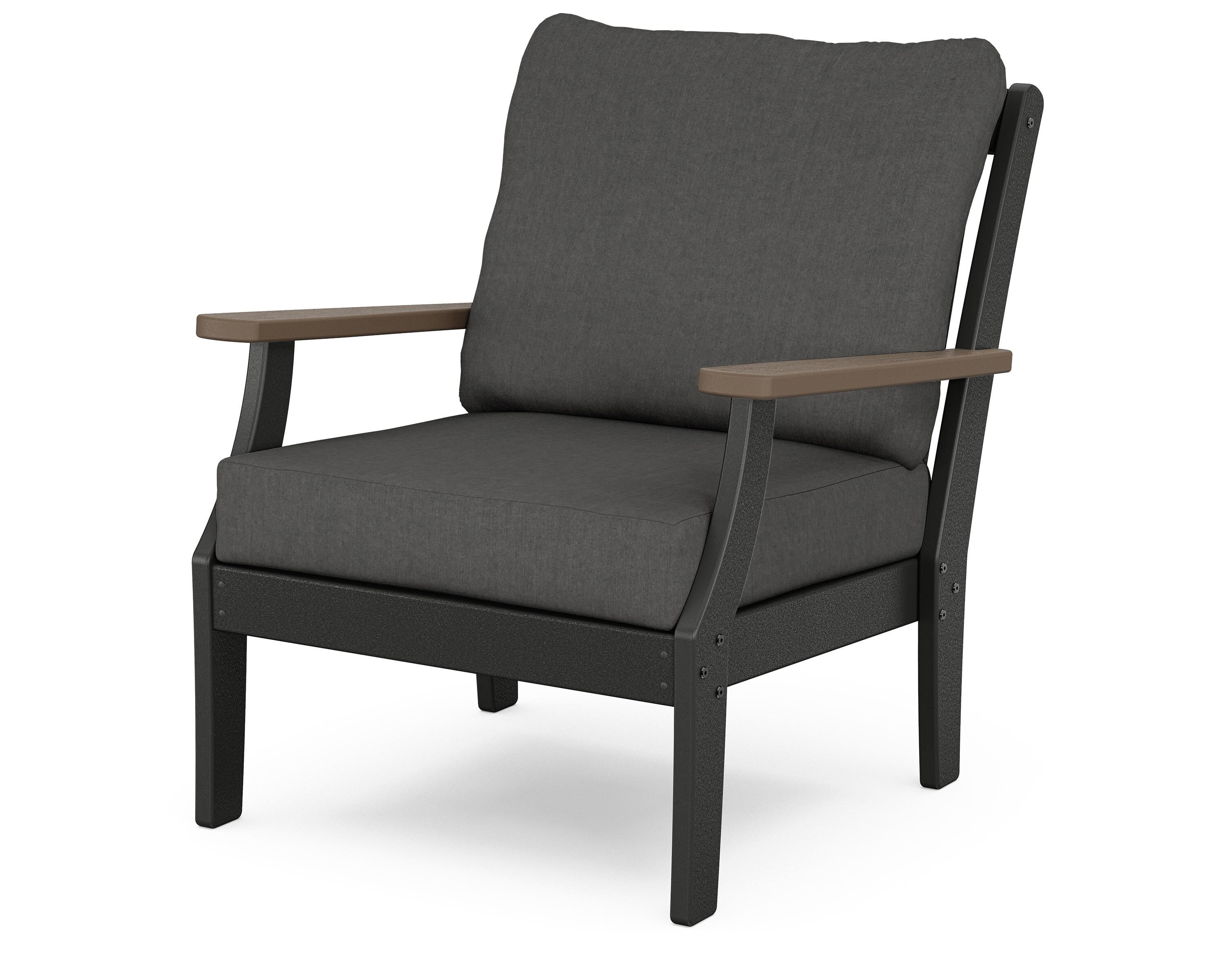POLYWOOD® Braxton Deep Seating Chair in Black / Kona / Spectrum Carbon