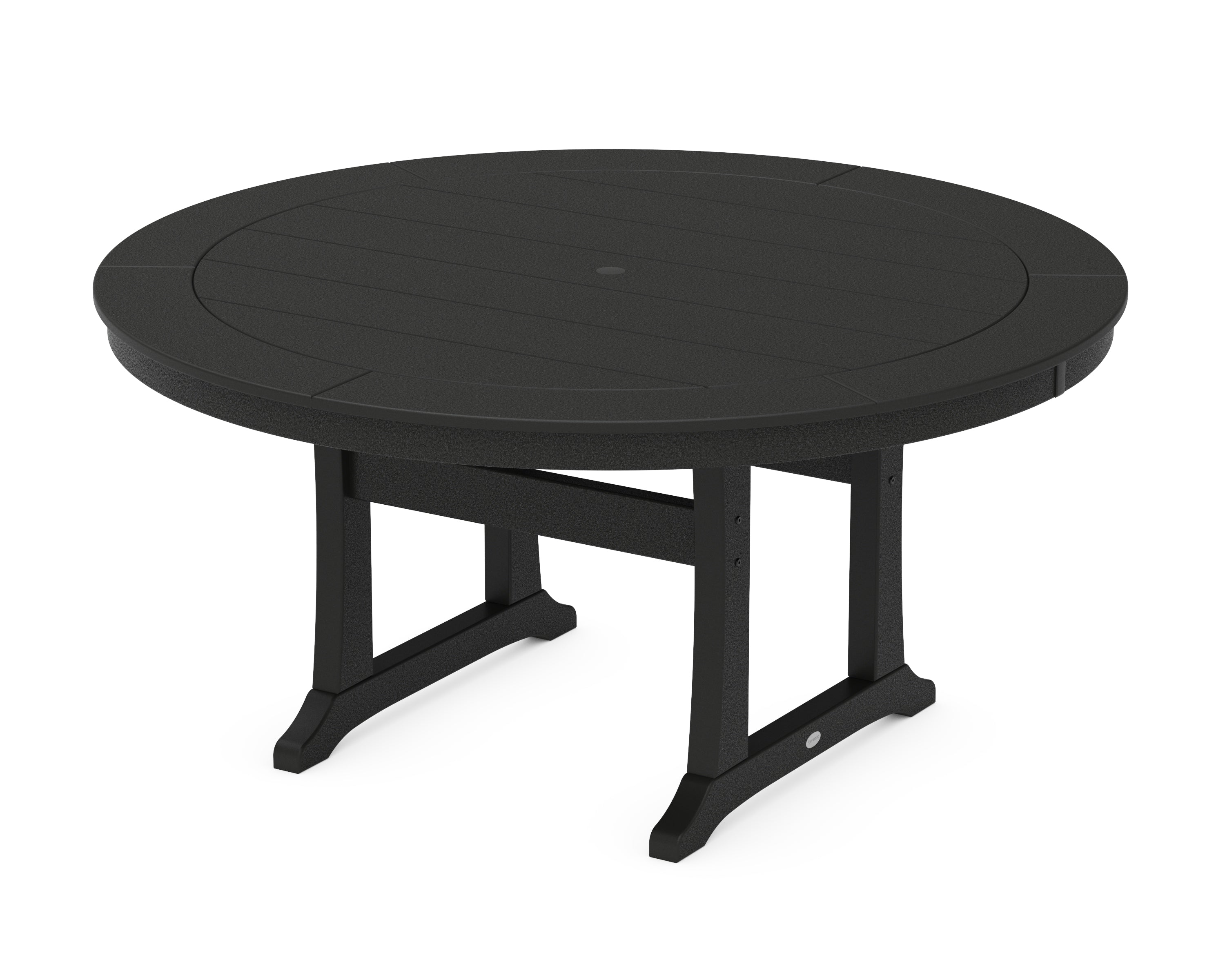 POLYWOOD® Nautical Trestle 60" Round Dining Table in Black