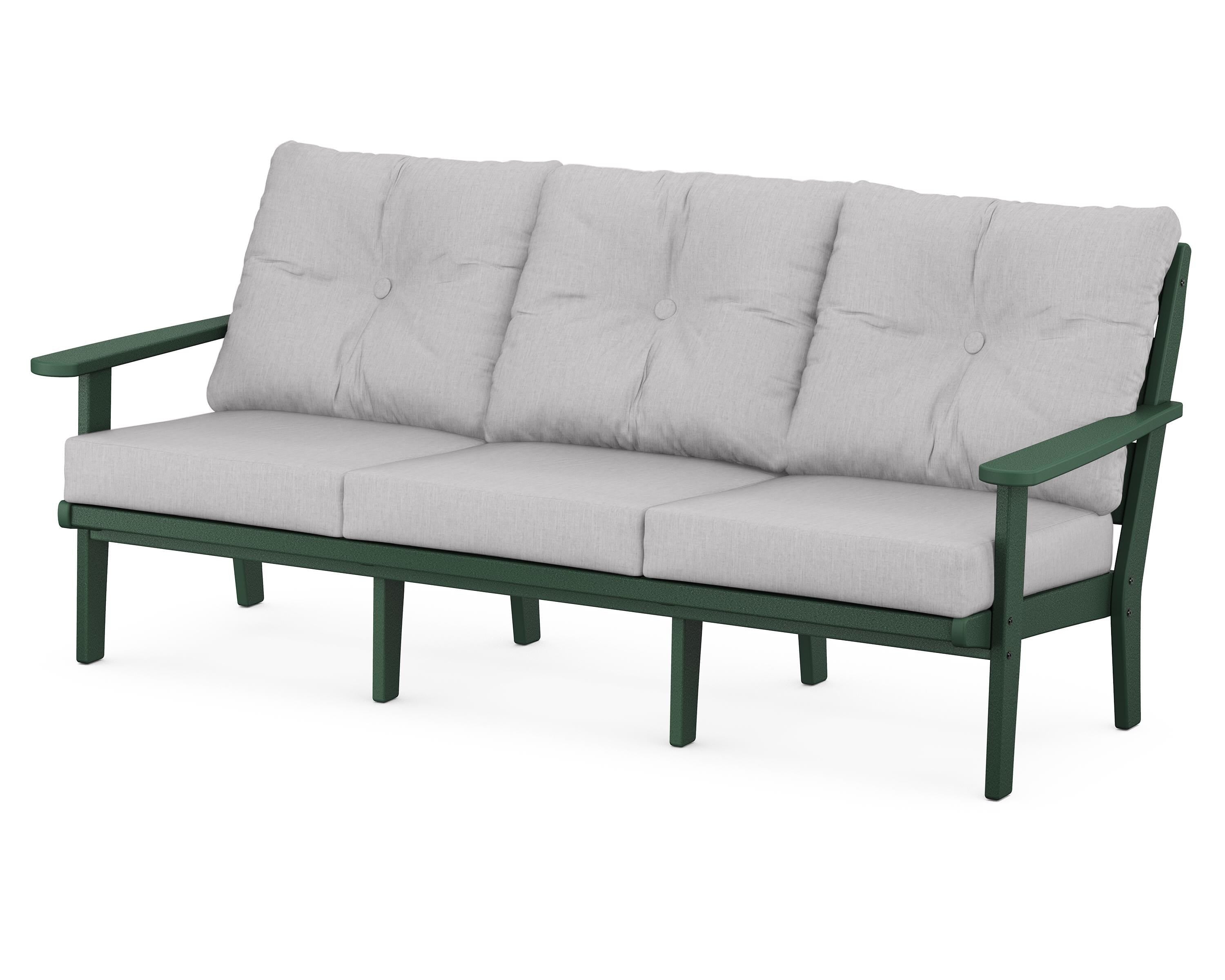 POLYWOOD® Lakeside Deep Seating Sofa in Green / Granite