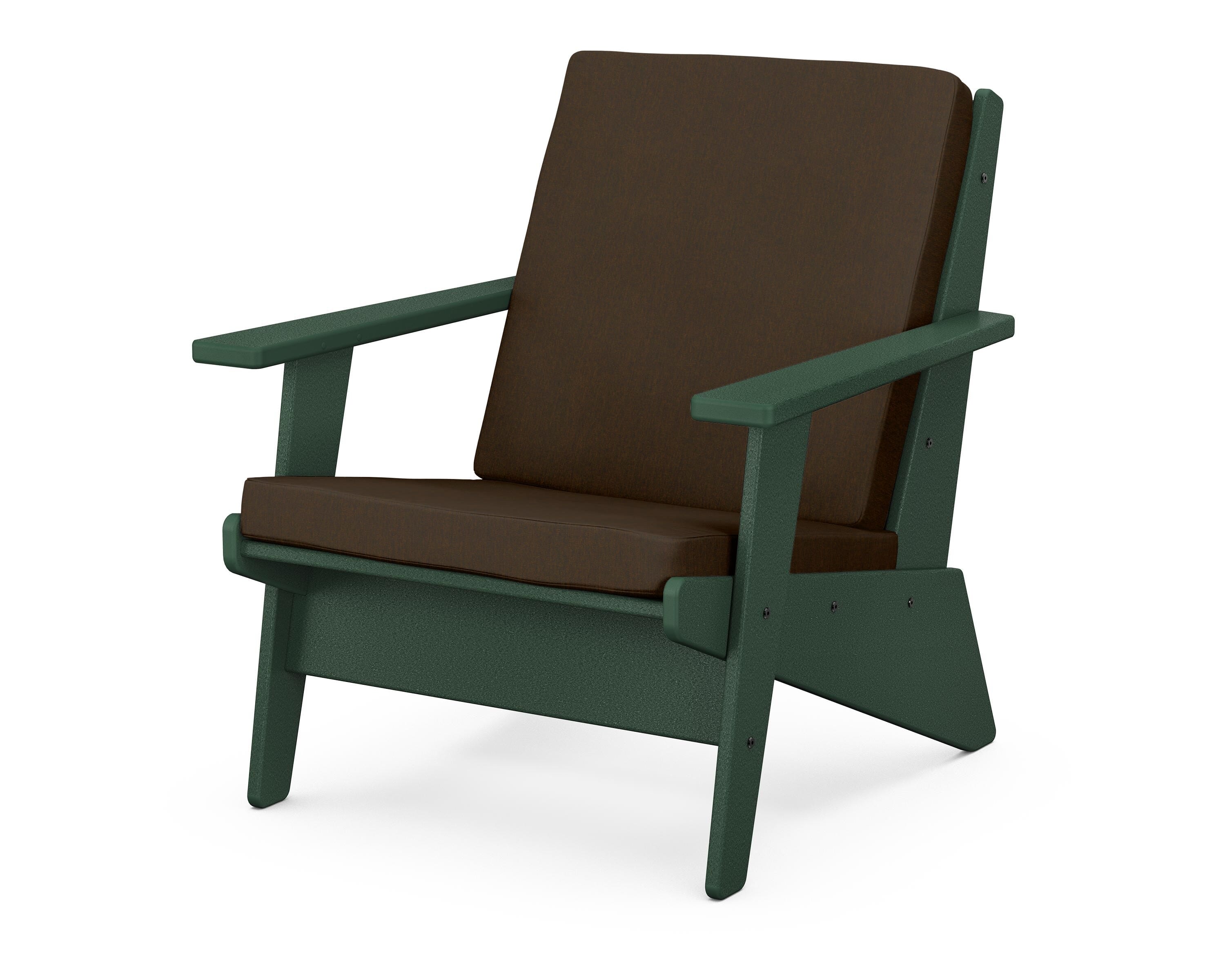 POLYWOOD® Riviera Modern Lounge Chair in Green / Canvas Java
