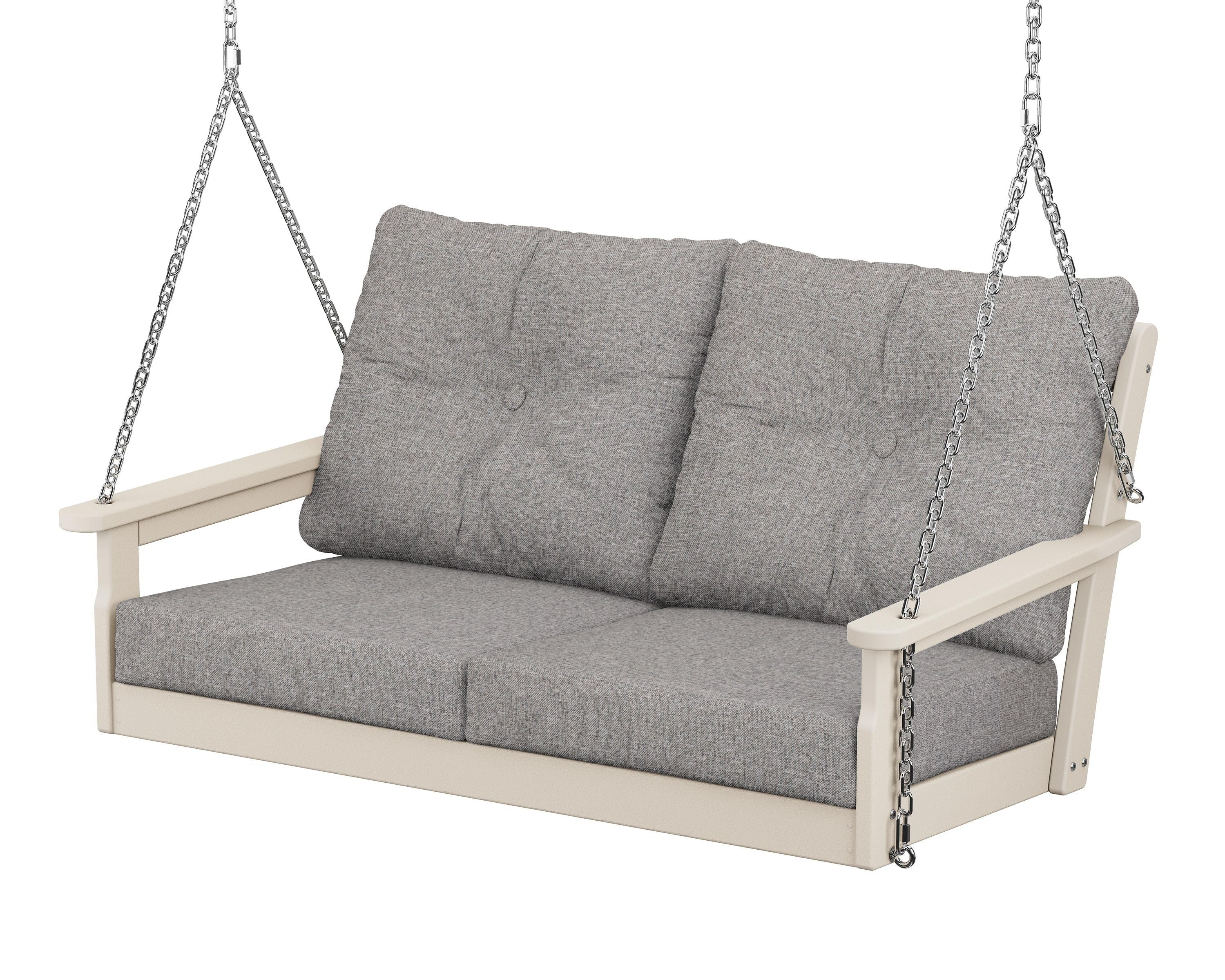 POLYWOOD® Vineyard Deep Seating Swing in Sand / Grey Mist