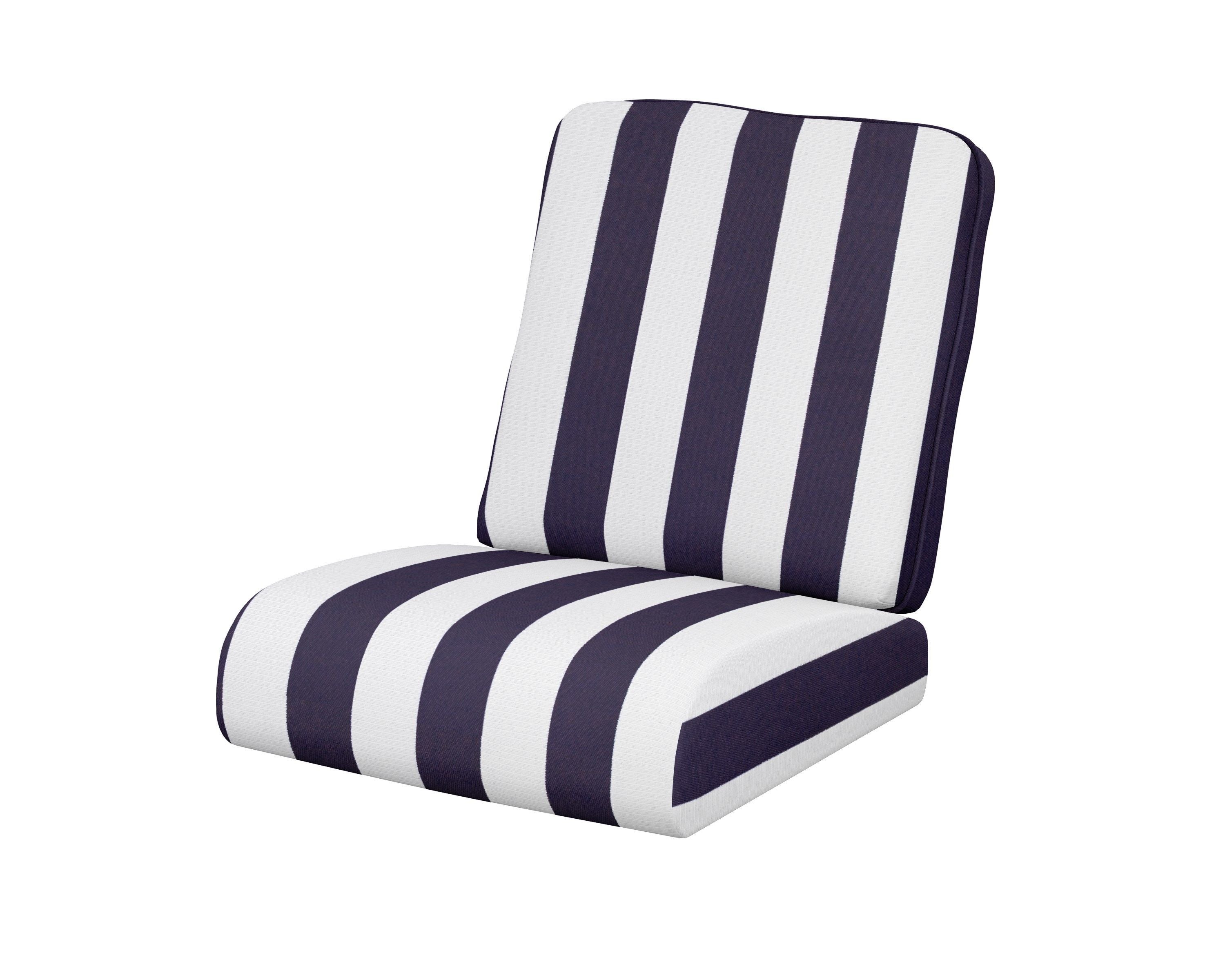 POLYWOOD® Club Seat/Back Cushion in Cabana Stripe Navy