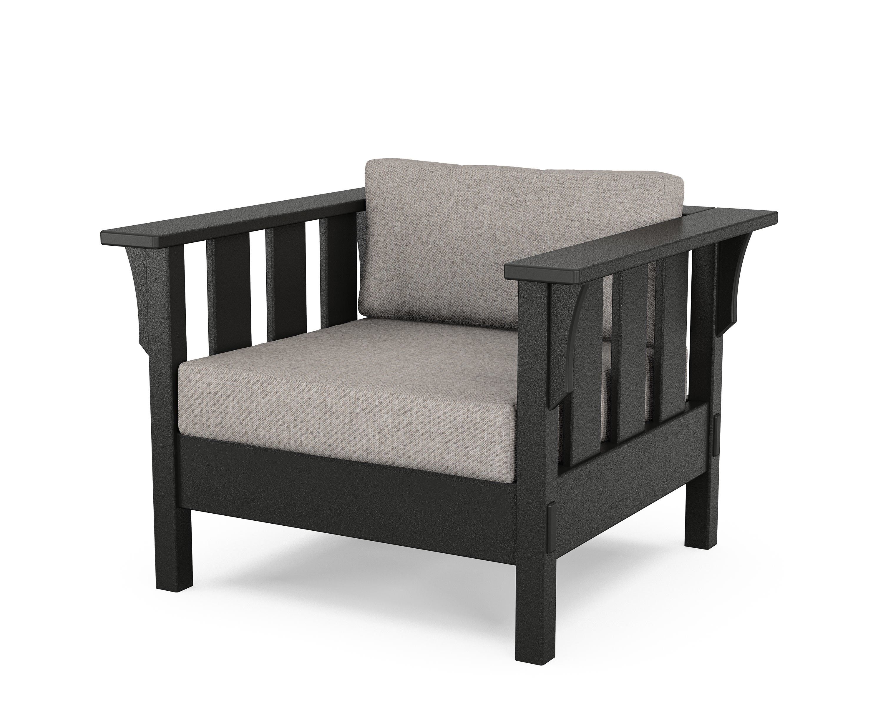 Martha Stewart by POLYWOOD® Acadia Deep Seating Chair in Black / Weathered Tweed