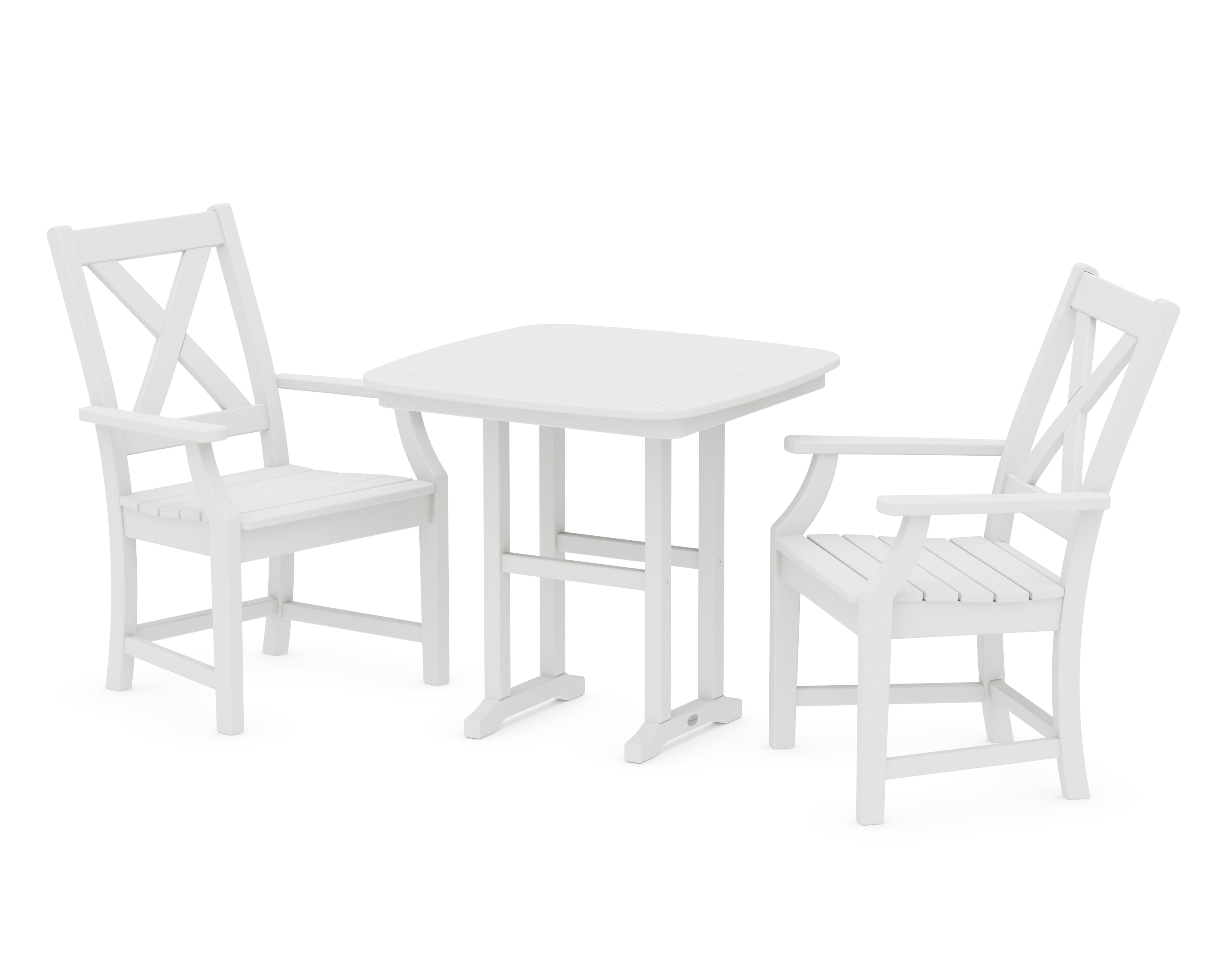 POLYWOOD® Braxton 3-Piece Dining Set in White