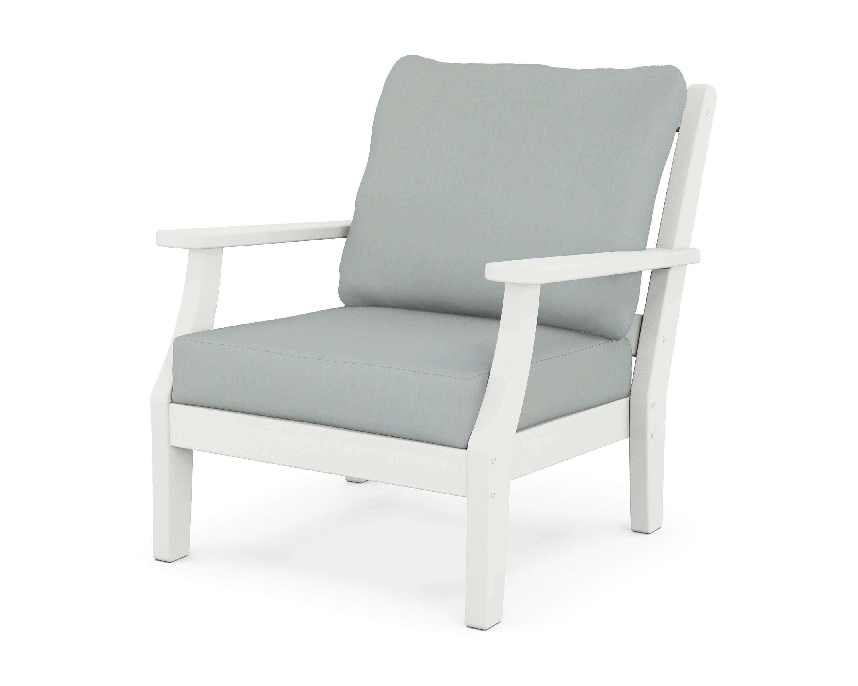 Martha Stewart by POLYWOOD® Chinoiserie Deep Seating Chair in White / Spa
