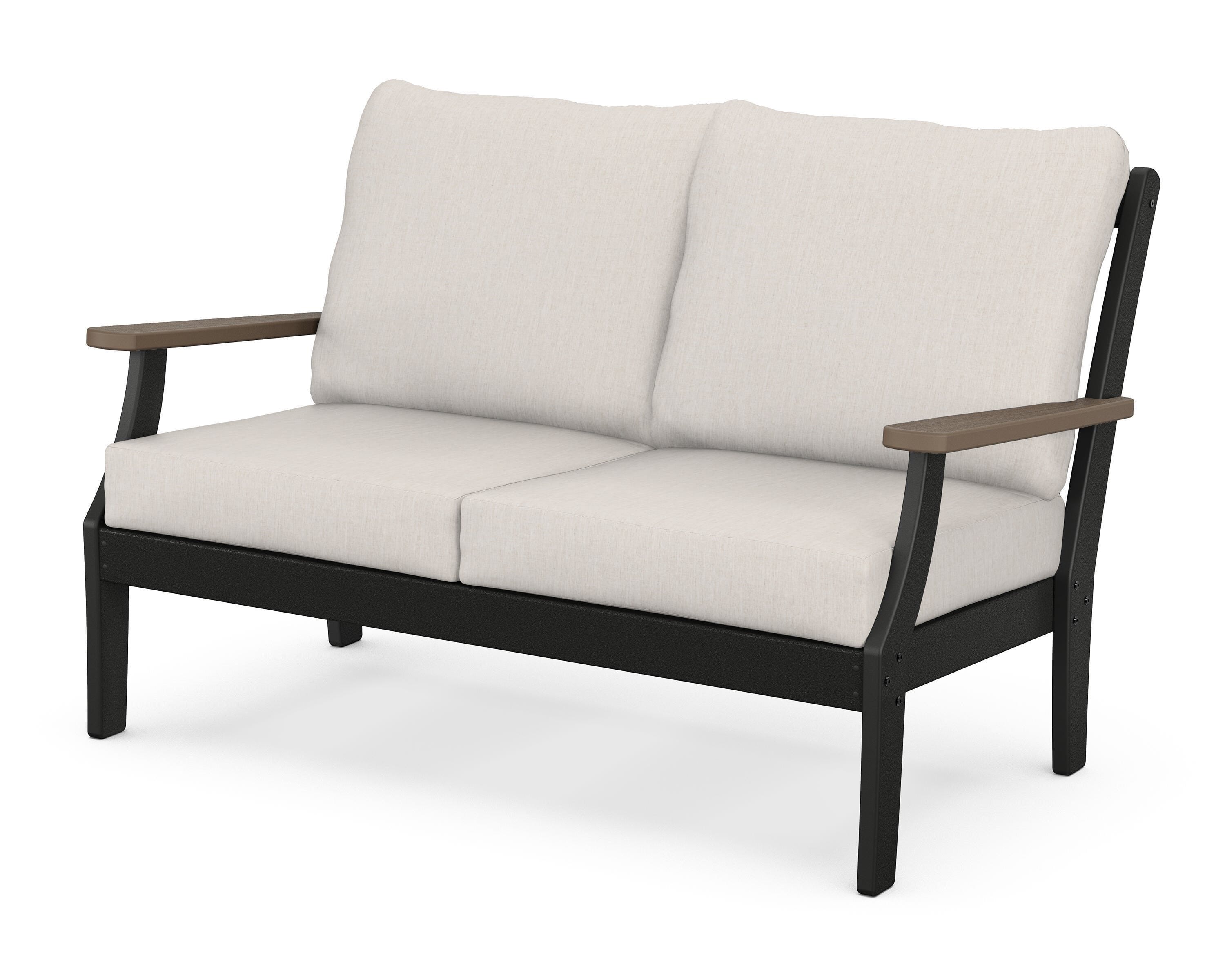 POLYWOOD® Braxton Deep Seating Loveseat in Black / Kona / Cast Ash