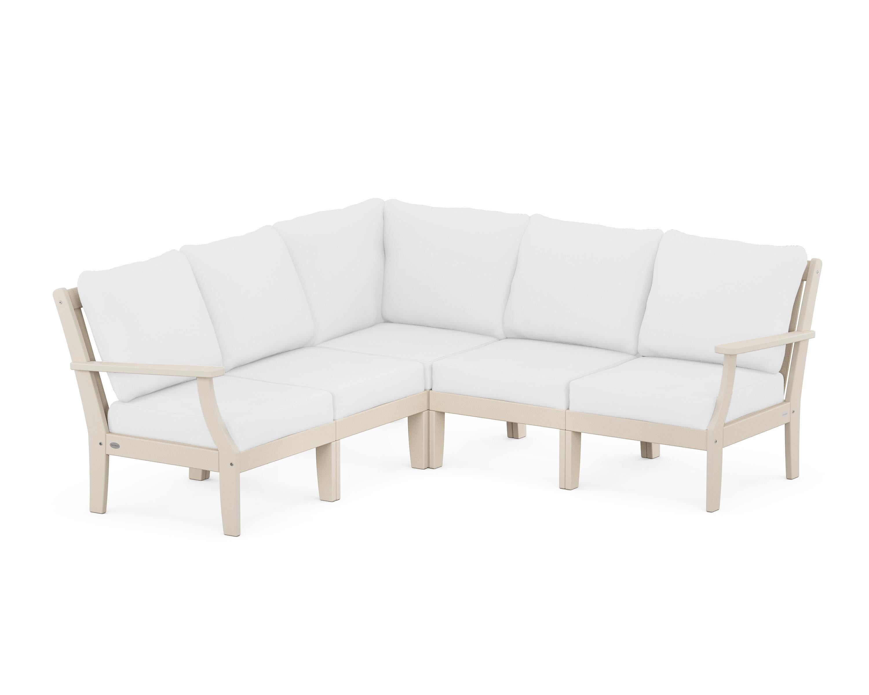 POLYWOOD® Braxton Modular 5-Piece Deep Seating Set in Sand / Natural