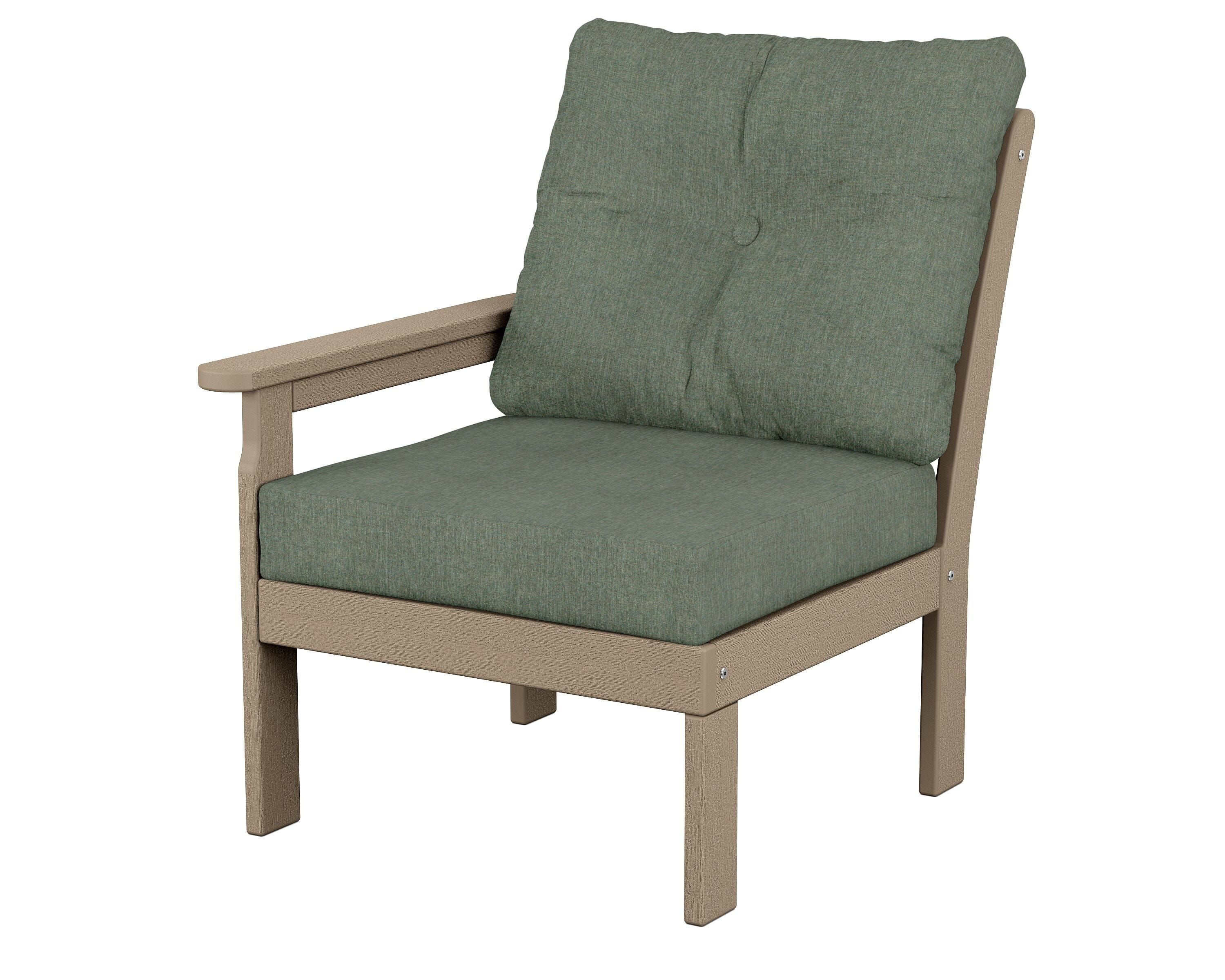 POLYWOOD® Vineyard Modular Left Arm Chair in Vintage Sahara / Cast Sage