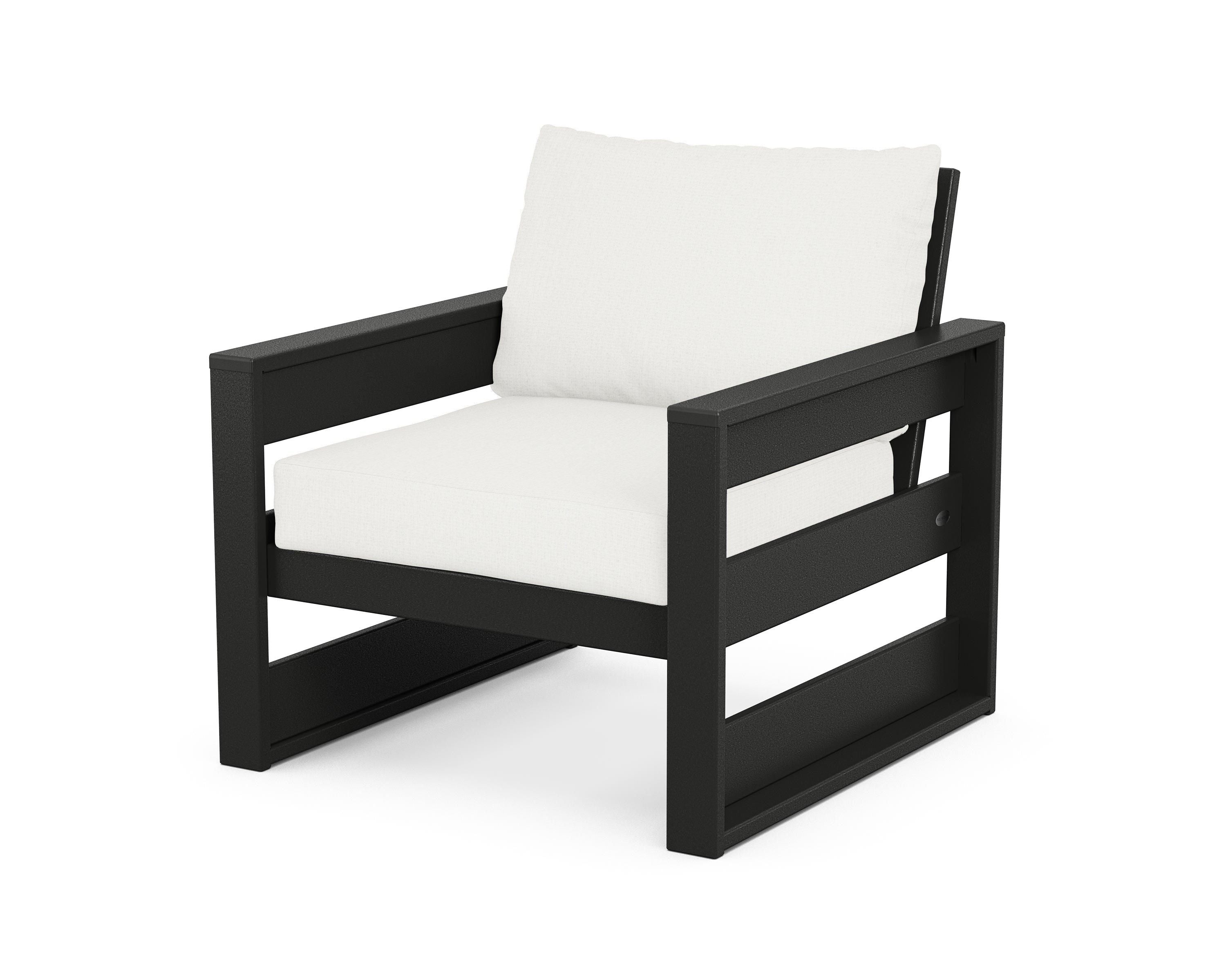 POLYWOOD® Westport Club Chair in Black / Natural Linen