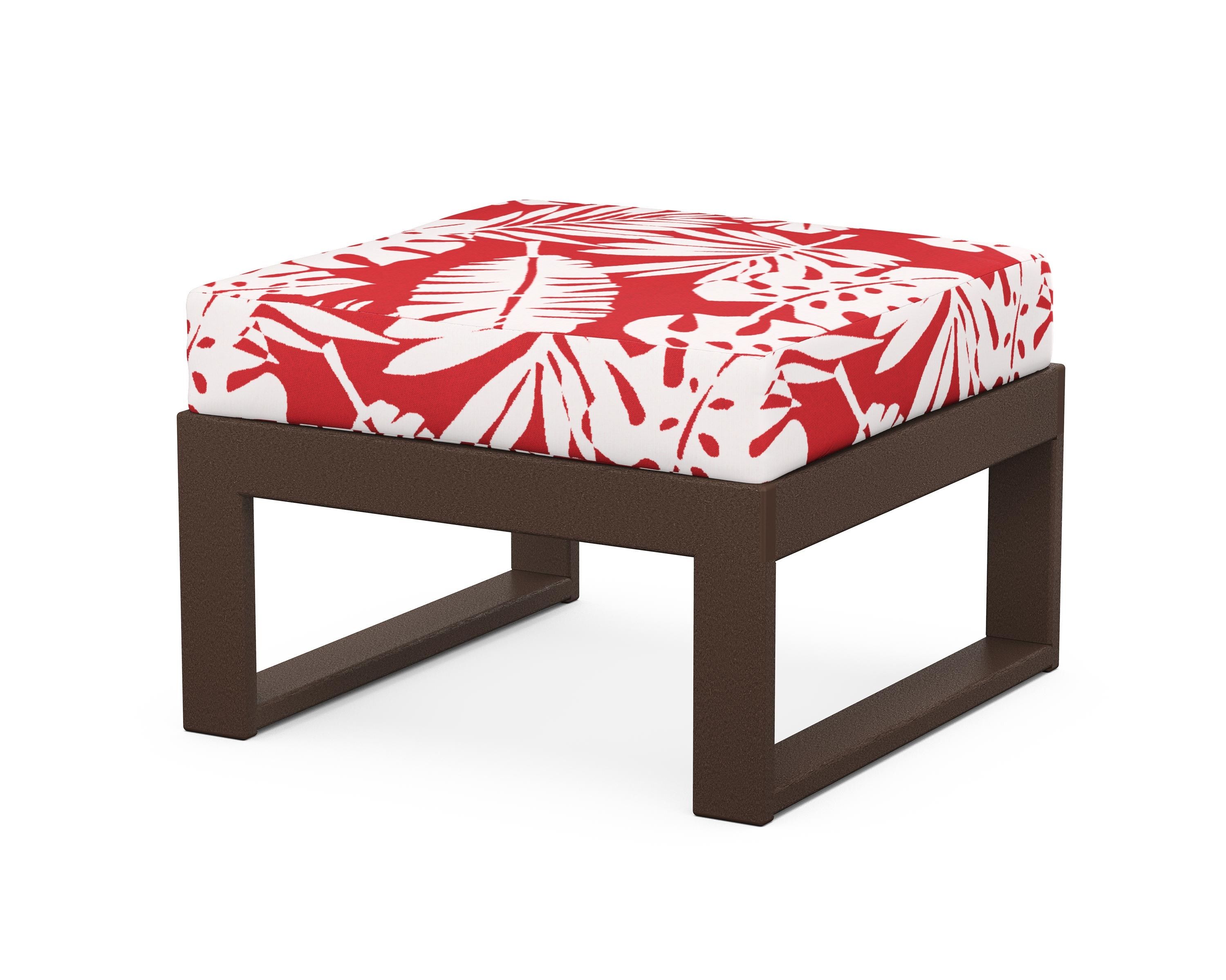 Unbranded Modular Ottoman - Modern in Mahogany / Leaf Crimson