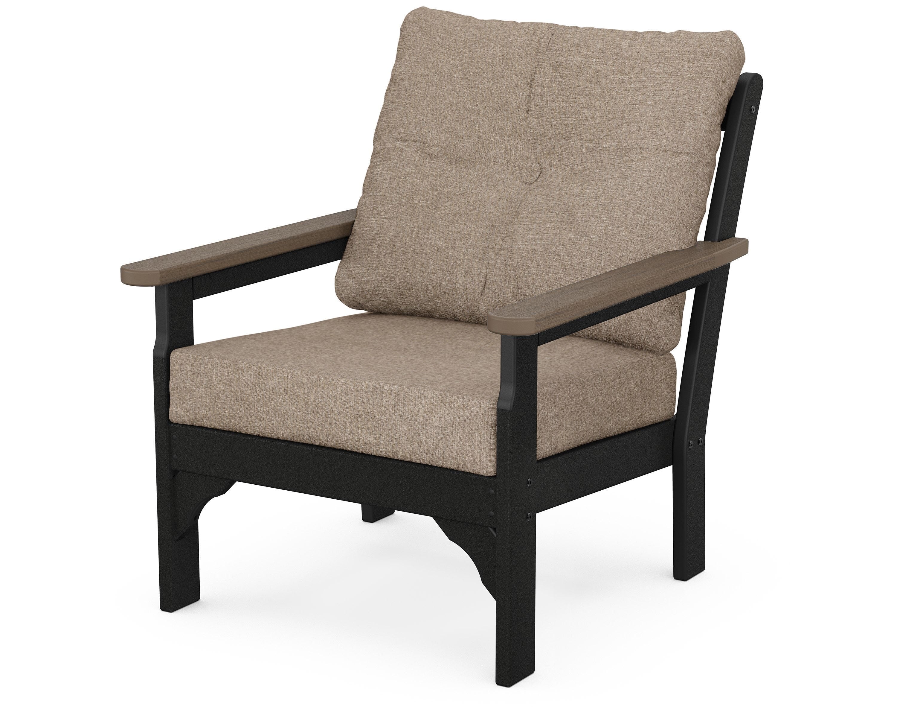 POLYWOOD® Vineyard Deep Seating Chair in White / Kona / Spiced Burlap