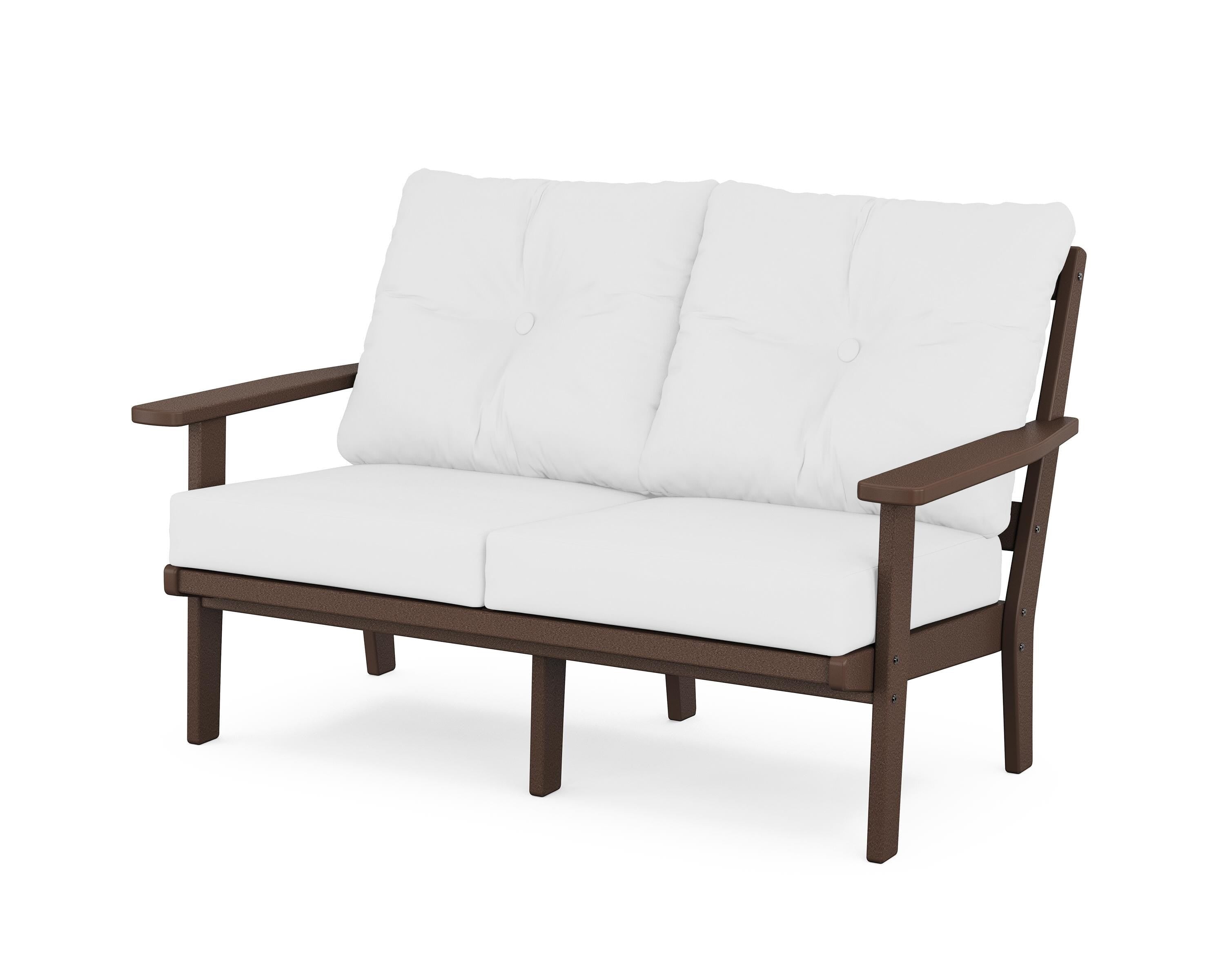 POLYWOOD® Oxford Deep Seating Loveseat in Mahogany / Natural