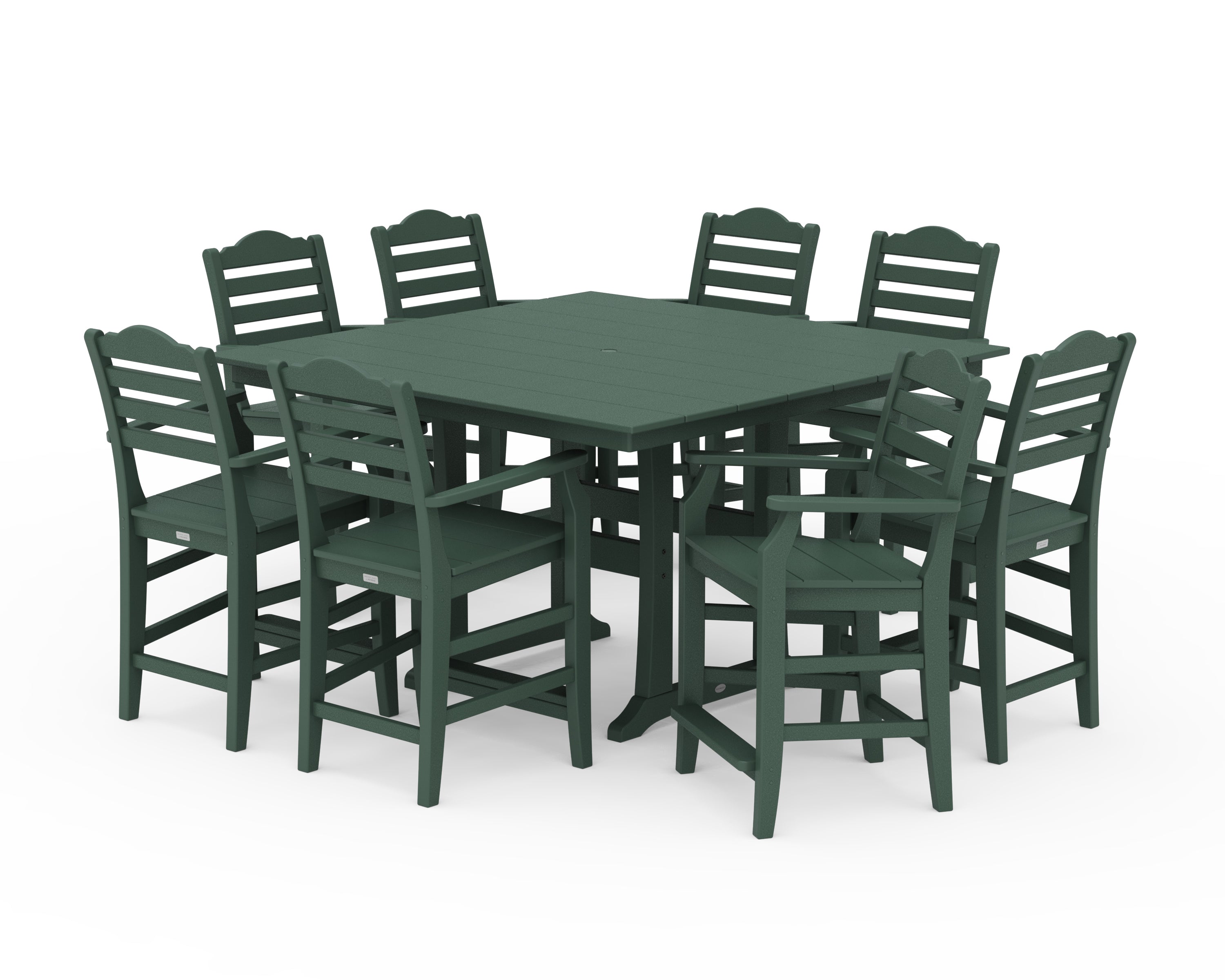 Draper James™ by POLYWOOD® Savannah 9-Piece Square Farmhouse Counter Set with Trestle Legs in Green