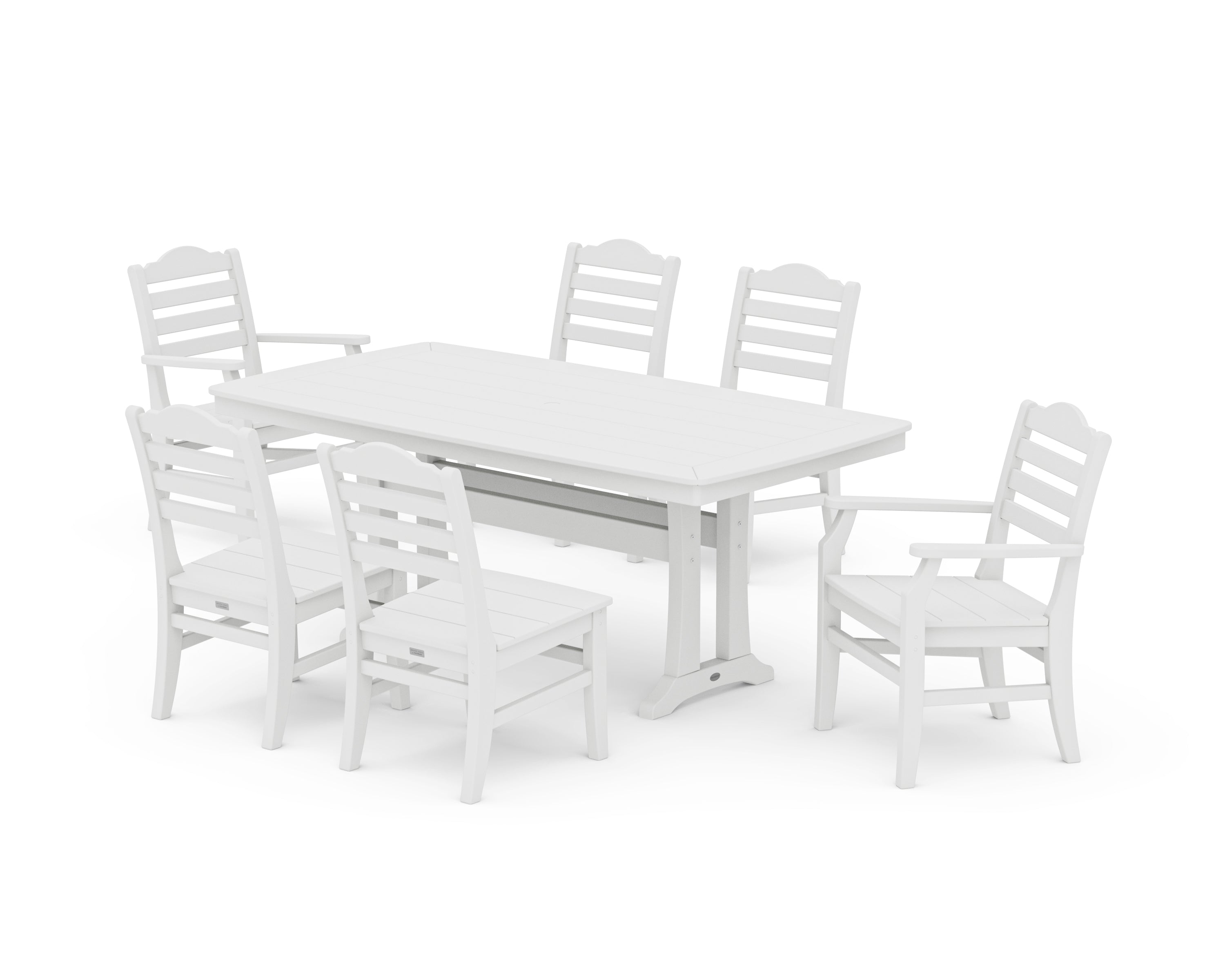 POLYWOOD® Savannah 7-Piece Dining Set with Trestle Legs in White
