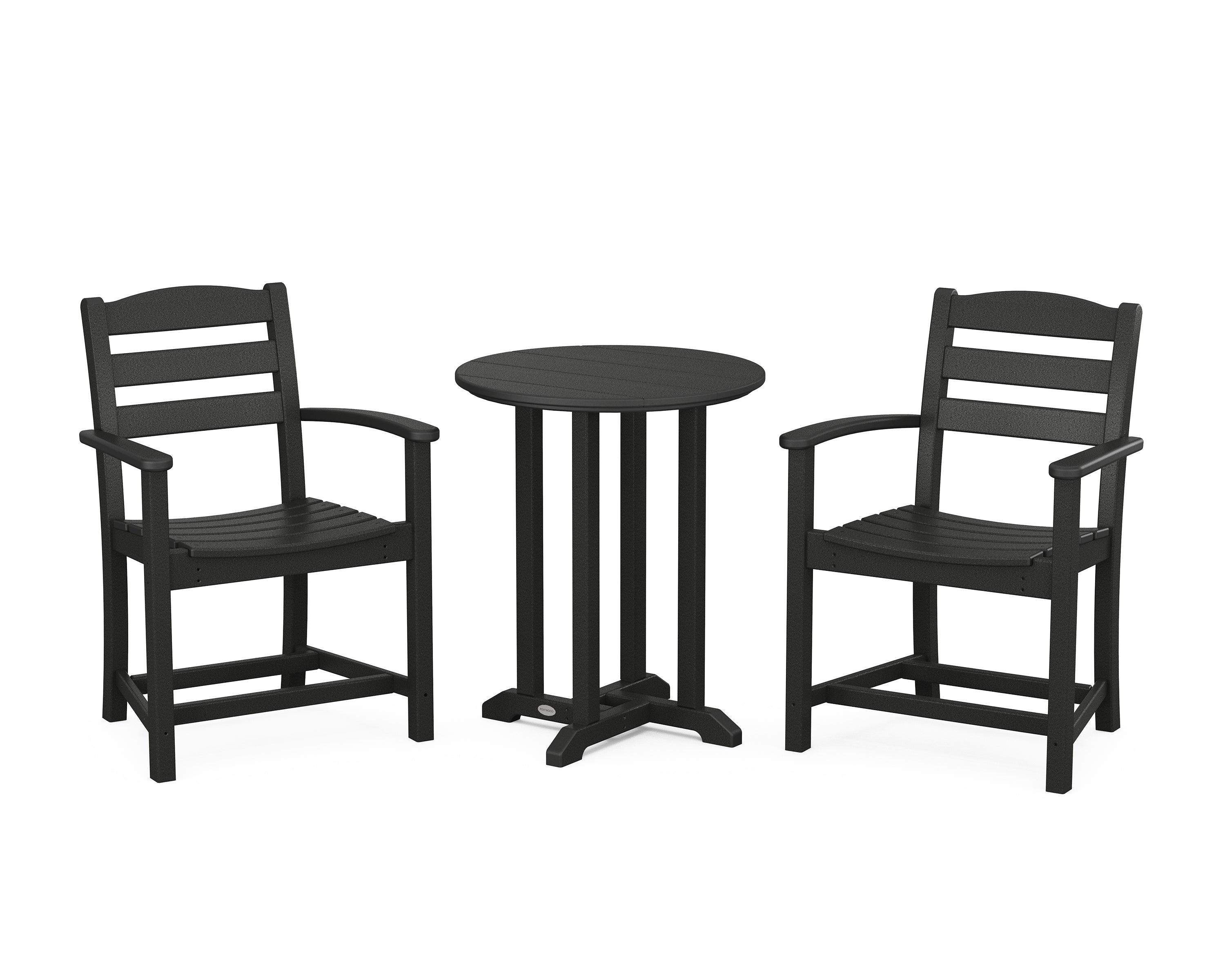 POLYWOOD® La Casa Café 3-Piece Round Bistro Dining Set in Black