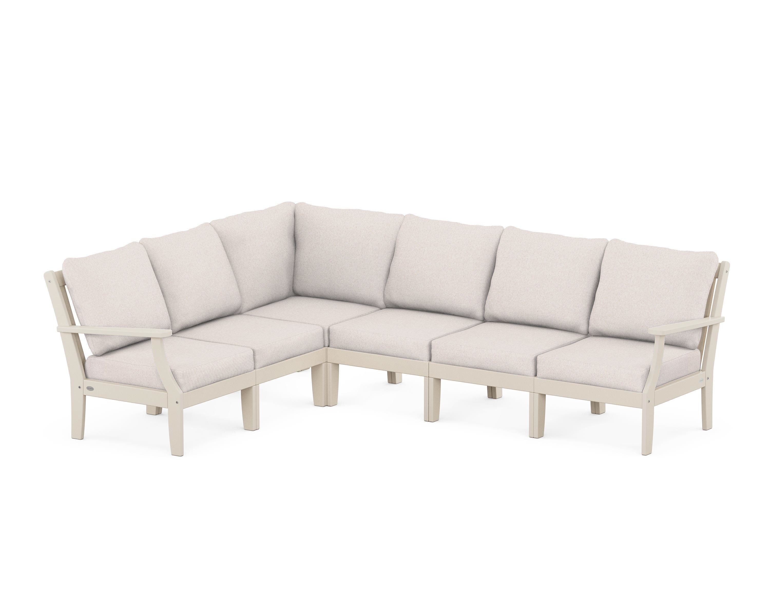 POLYWOOD® Braxton Modular 6-Piece Deep Seating Set in Sand / Dune Burlap