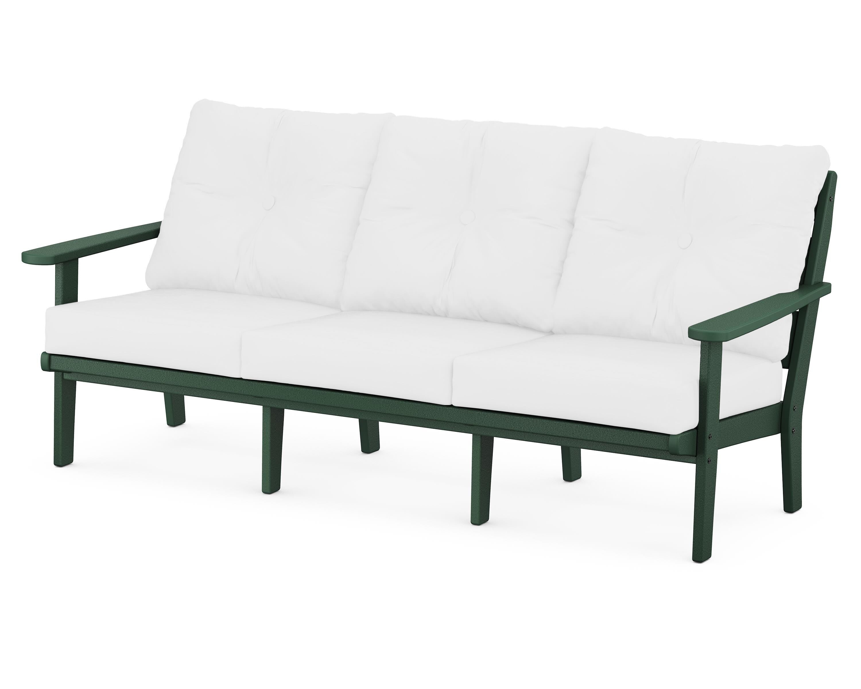 POLYWOOD® Lakeside Deep Seating Sofa in Green / Natural