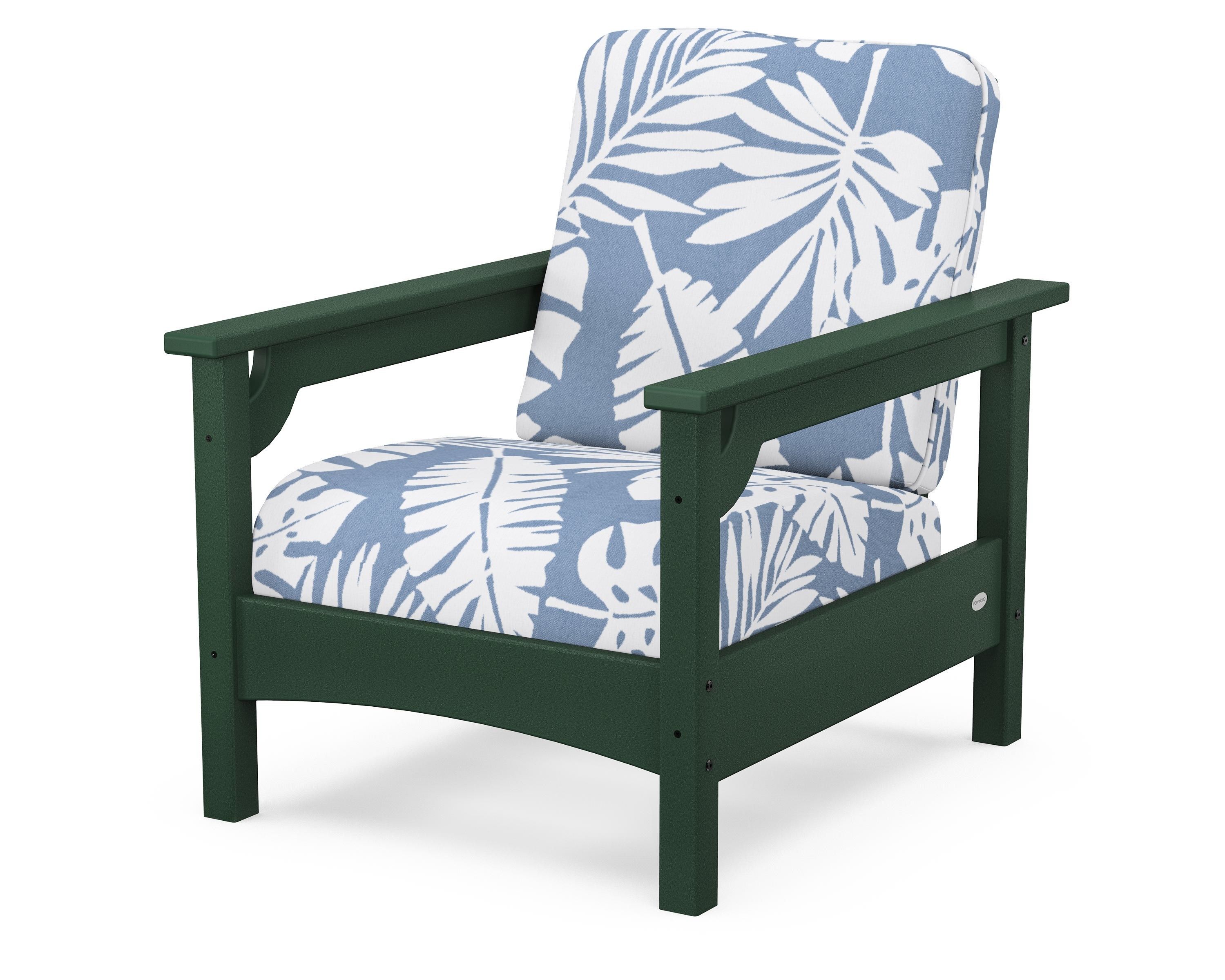 POLYWOOD® Club Chair in Green / Leaf Sky Blue