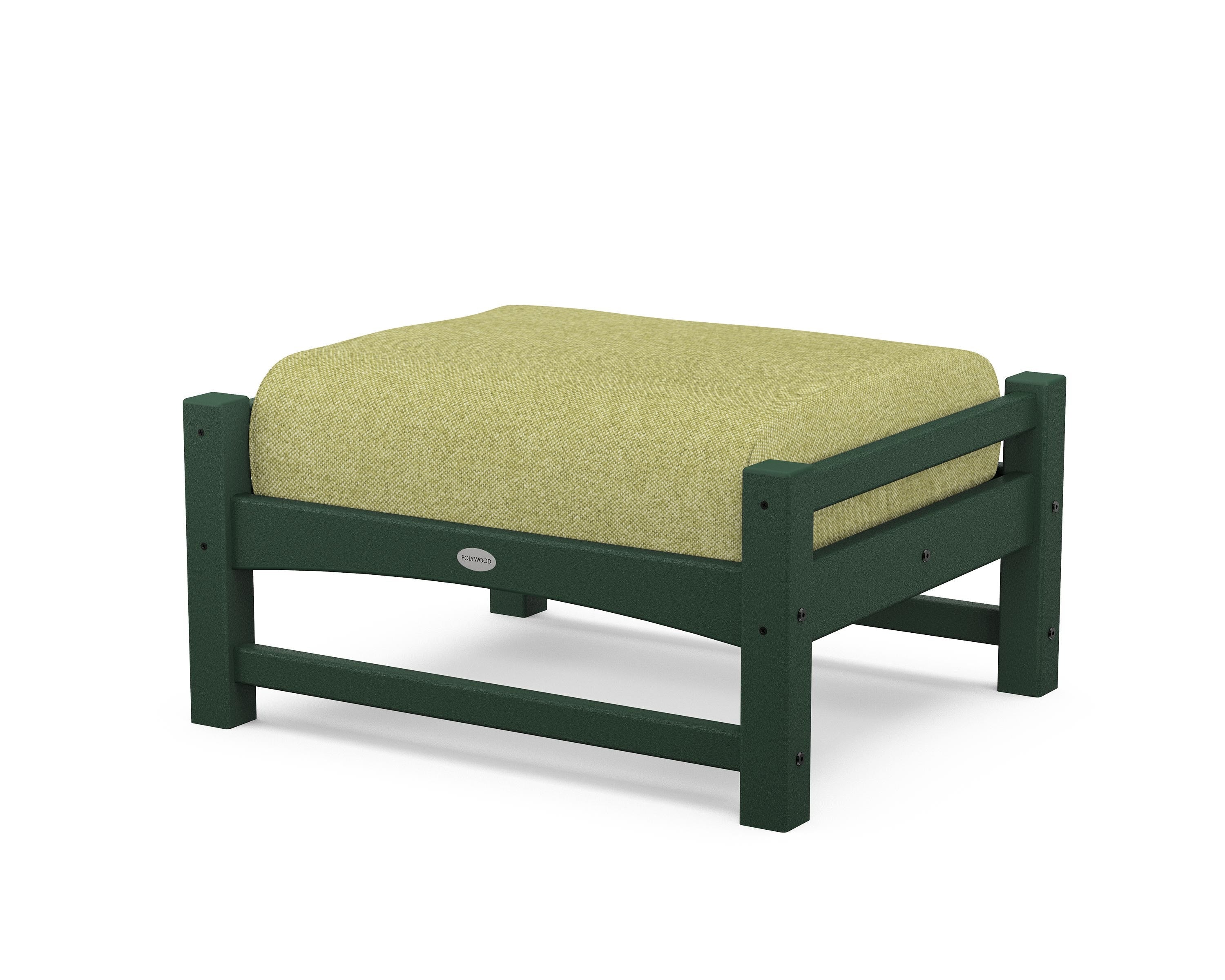 POLYWOOD® Club Ottoman in Green / Chartreuse Boucle