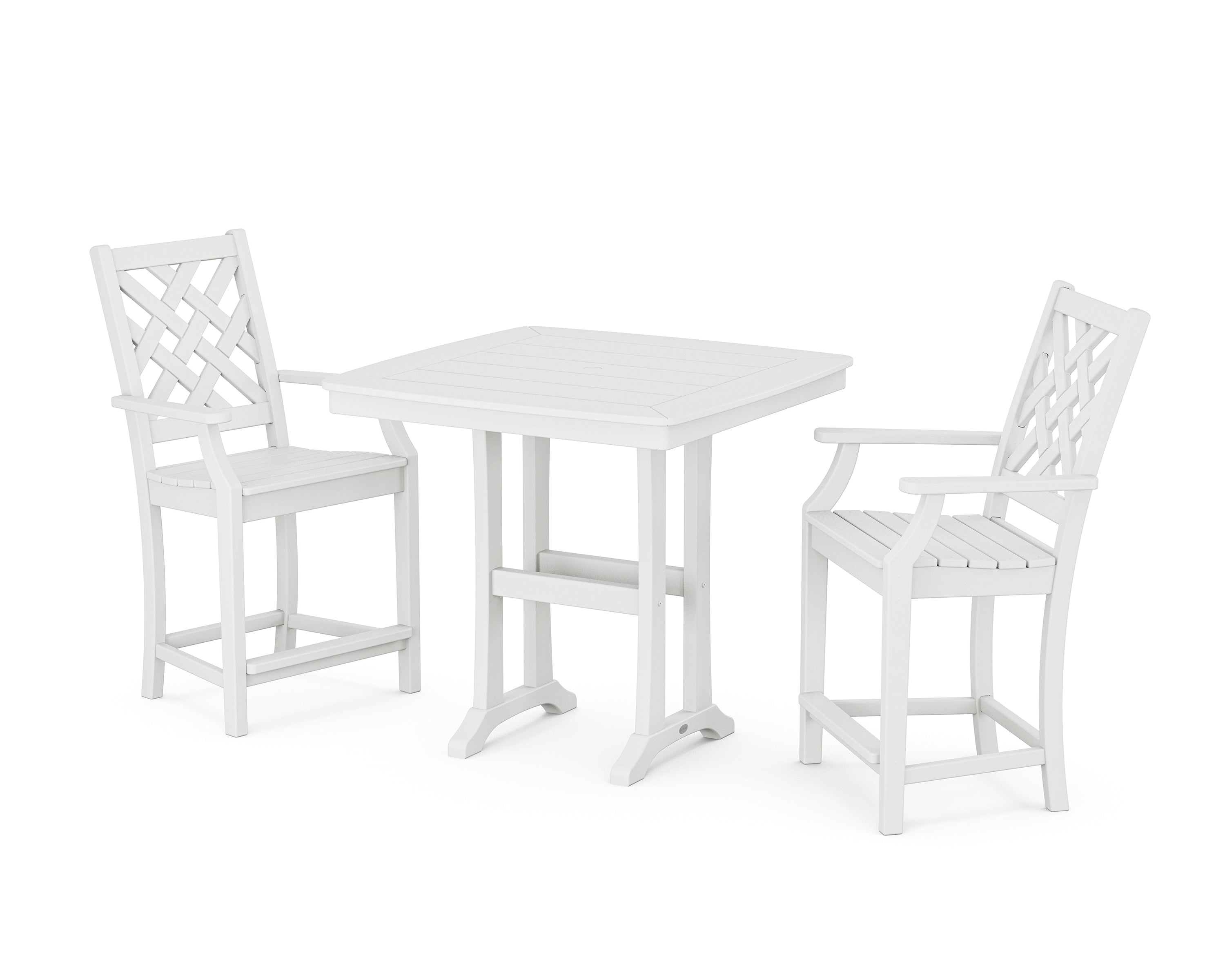 Country Living Wovendale 3-Piece Counter Set with Trestle Legs in White