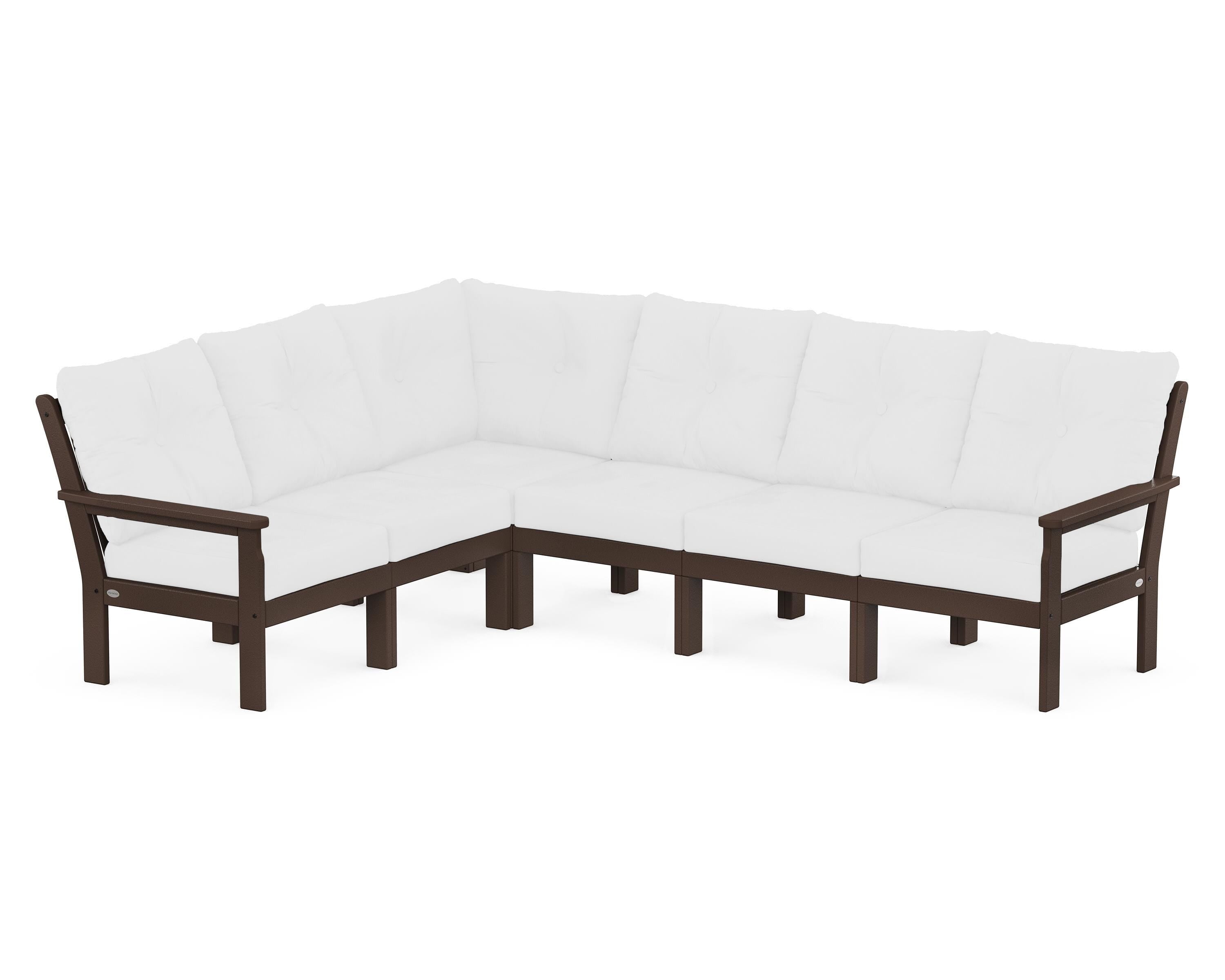 POLYWOOD® Vineyard 6-Piece Sectional in Mahogany / Natural
