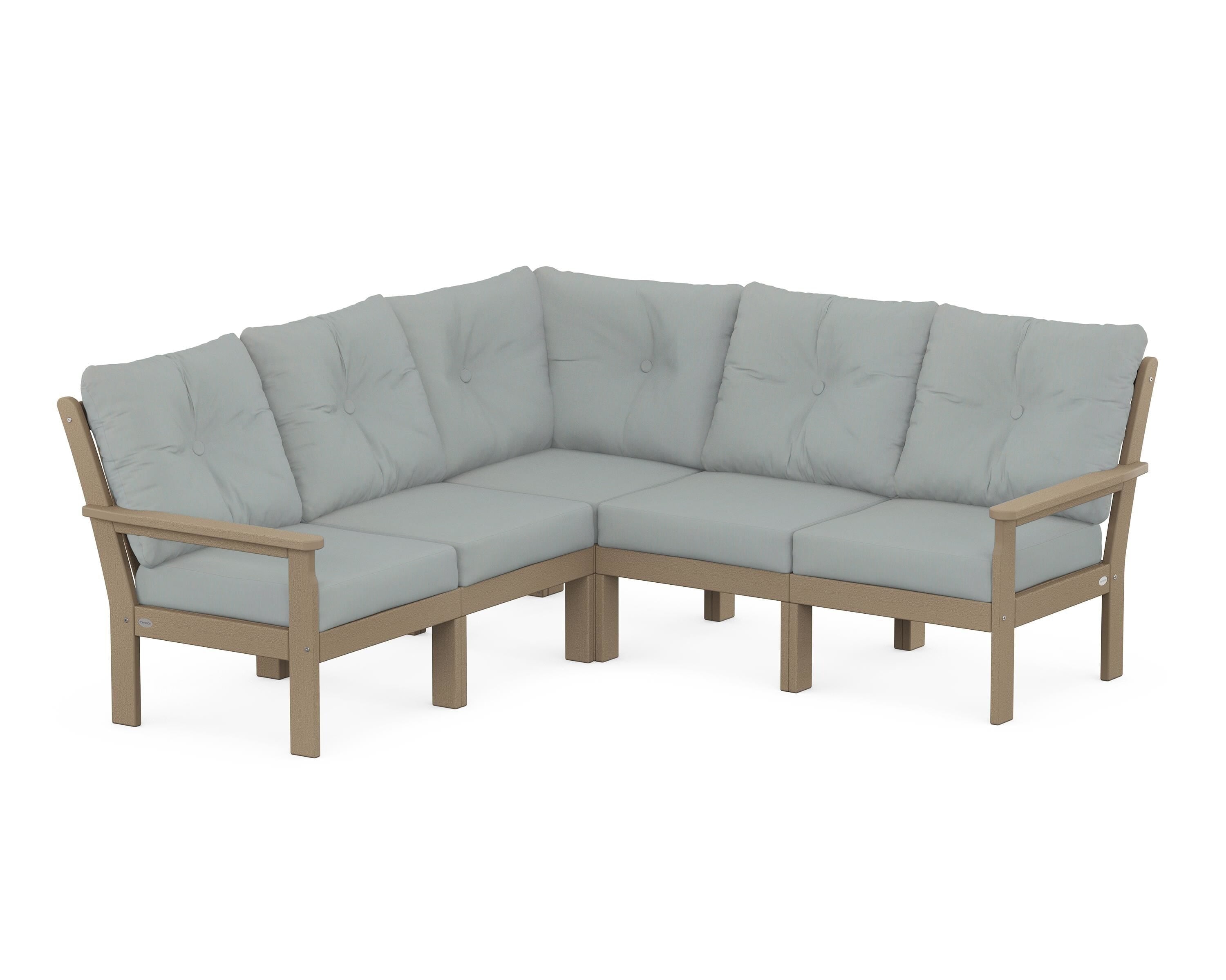 POLYWOOD® Vineyard 5-Piece Sectional in Vintage Sahara / Spa