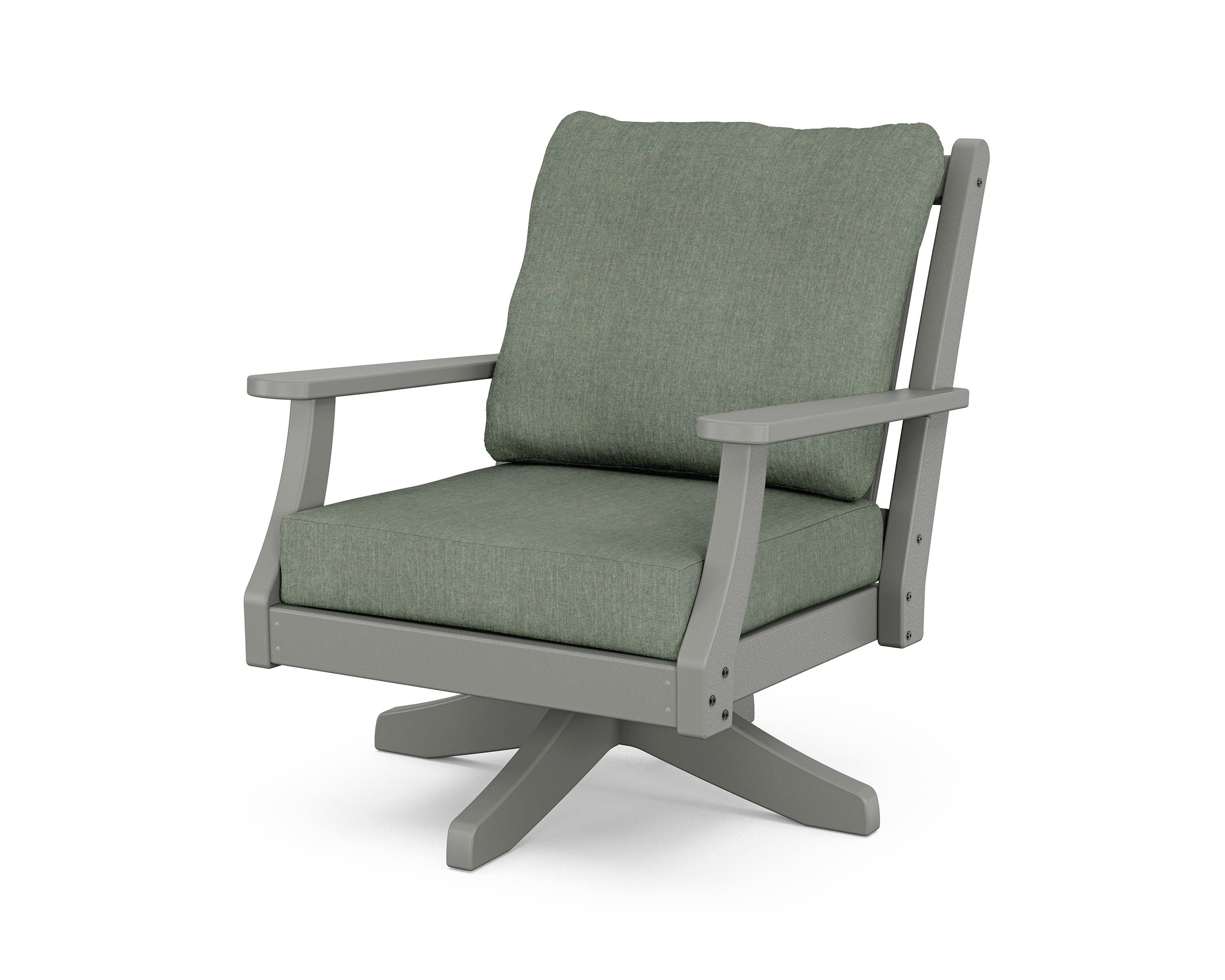 Country Living Wovendale Deep Seating Swivel Chair in Slate Grey / Cast Sage
