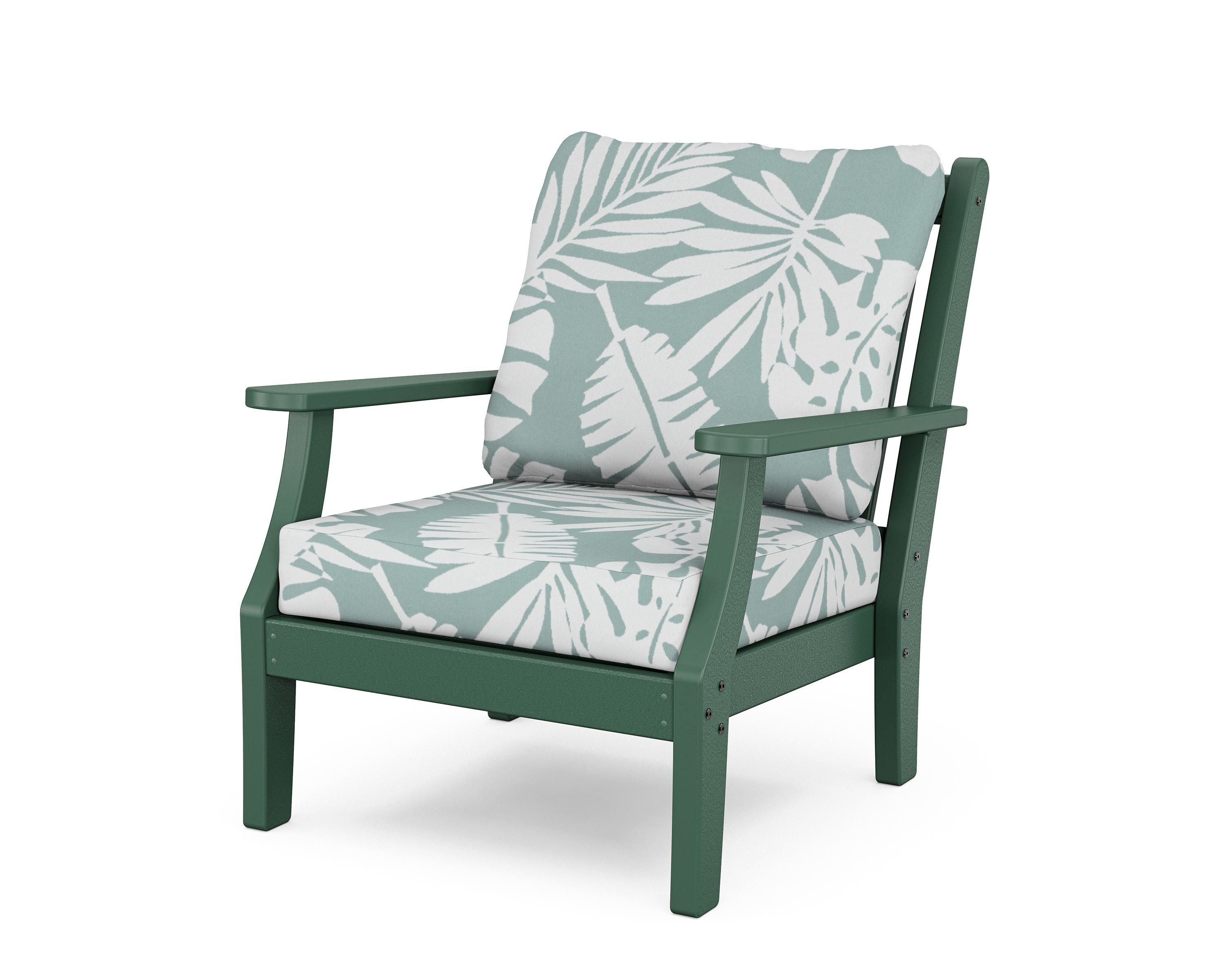Country Living Wovendale Deep Seating Chair in Green / Leaf Glacier Spa