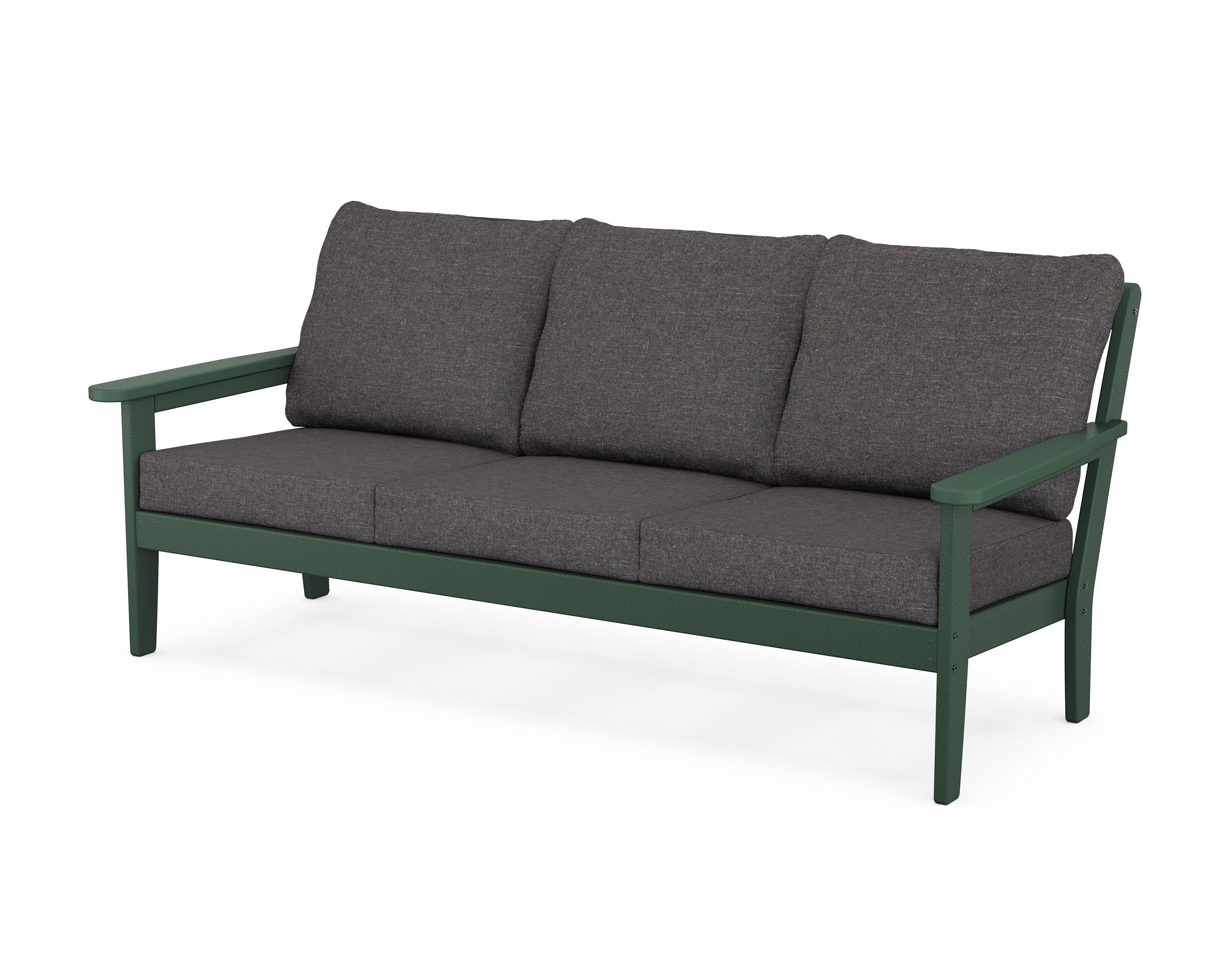 Country Living Cottage Deep Seating Sofa in Green / Ash Charcoal