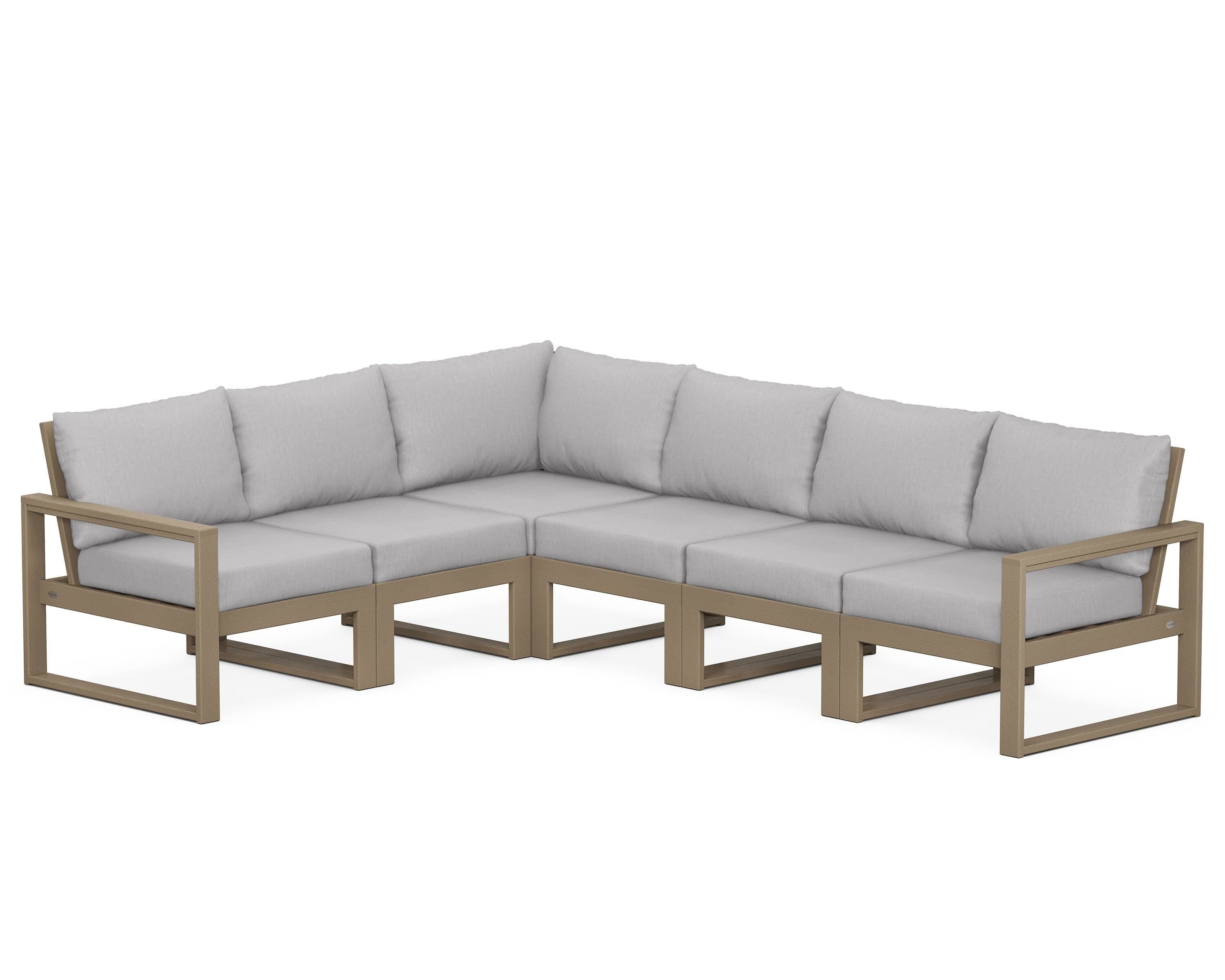 POLYWOOD® EDGE 6-Piece Modular Deep Seating Set in Vintage Sahara / Granite