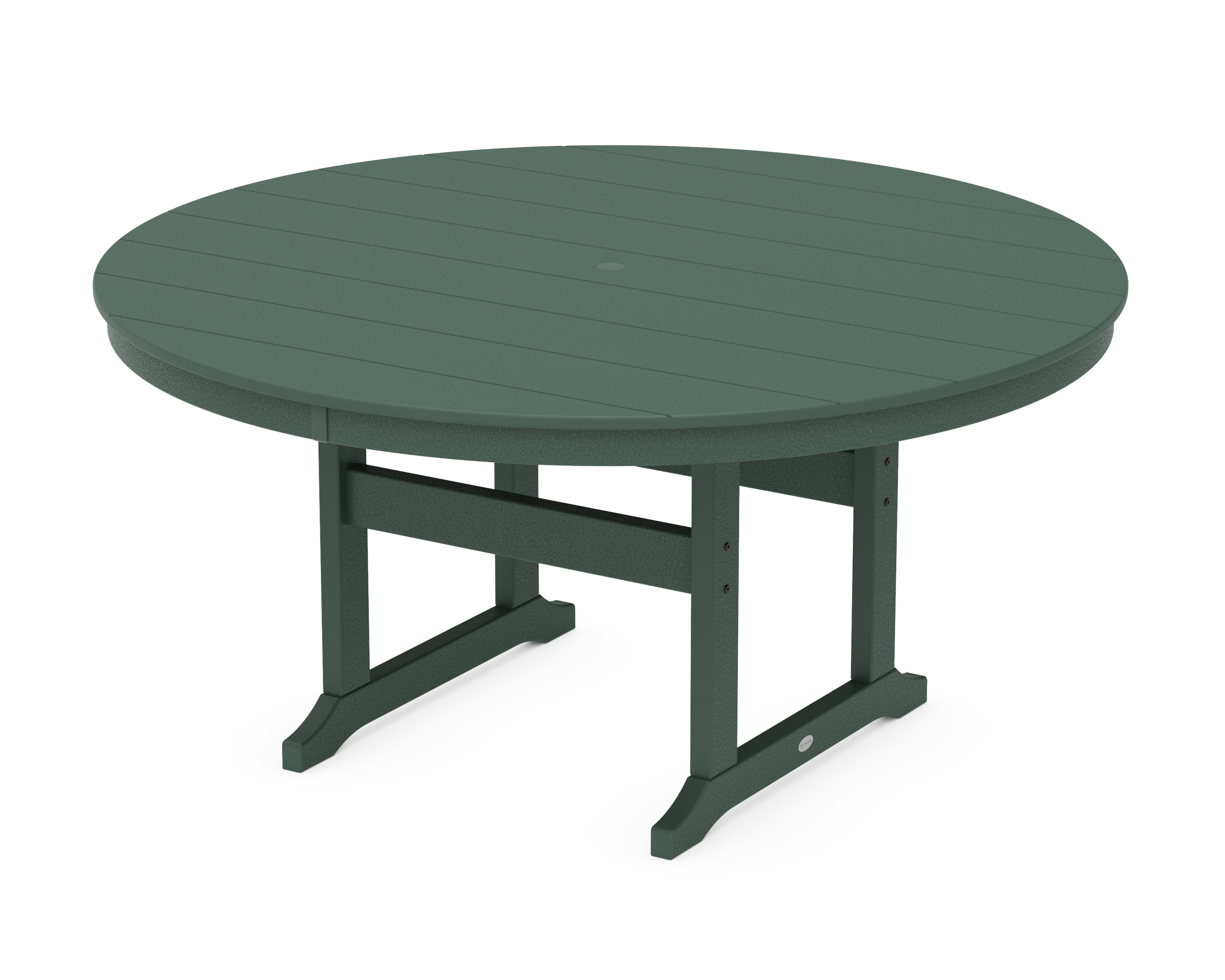 POLYWOOD® 60" Round Farmhouse Dining Table in Green
