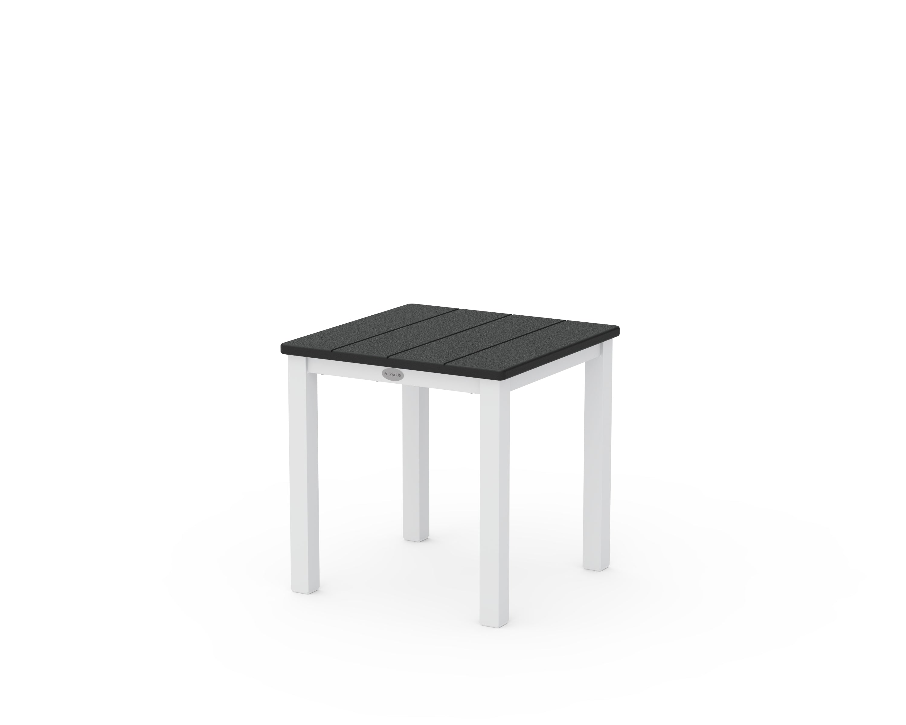 POLYWOOD® Main Street 18" Side Table in White / Black
