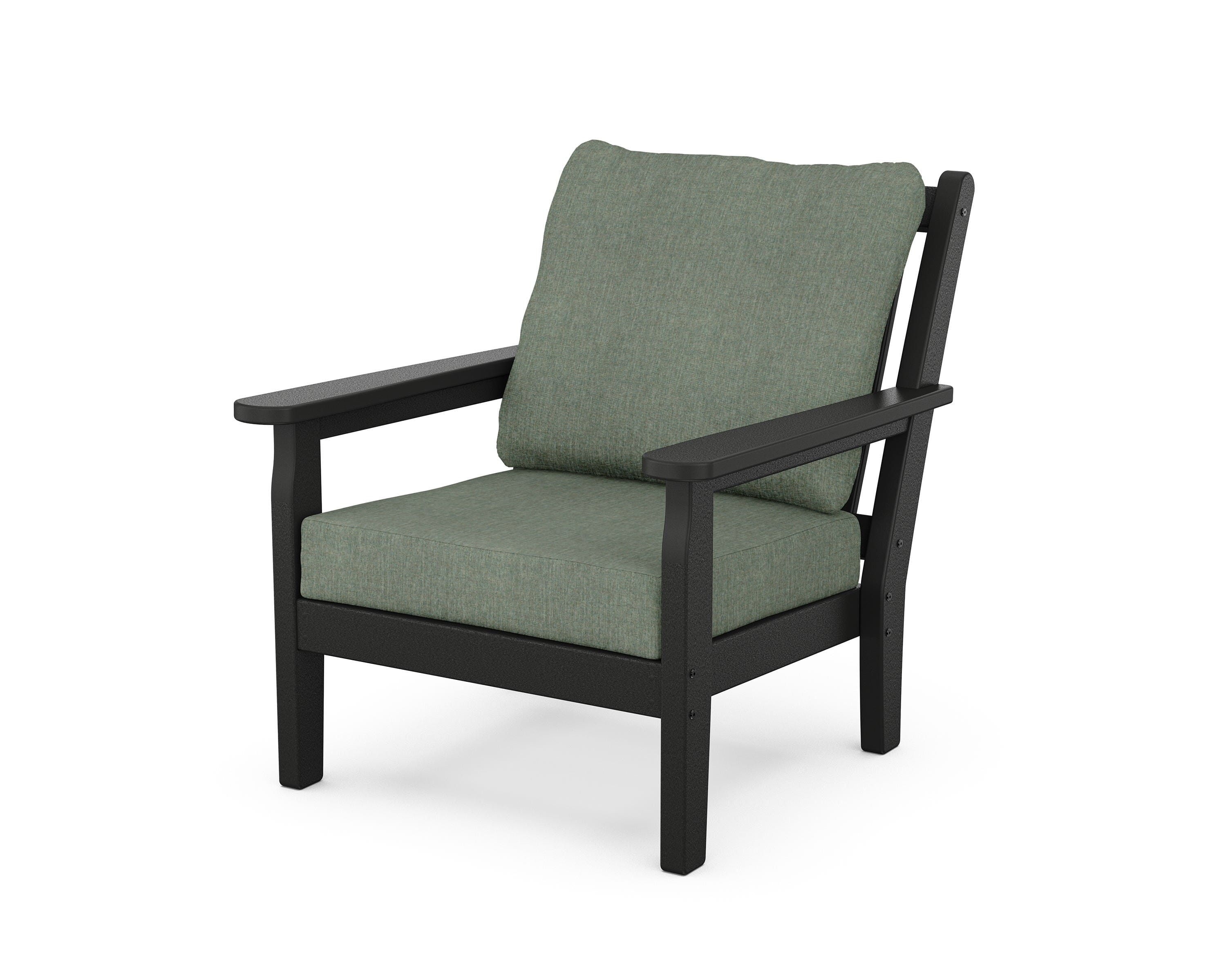 POLYWOOD® Chippendale Deep Seating Chair in Black / Cast Sage