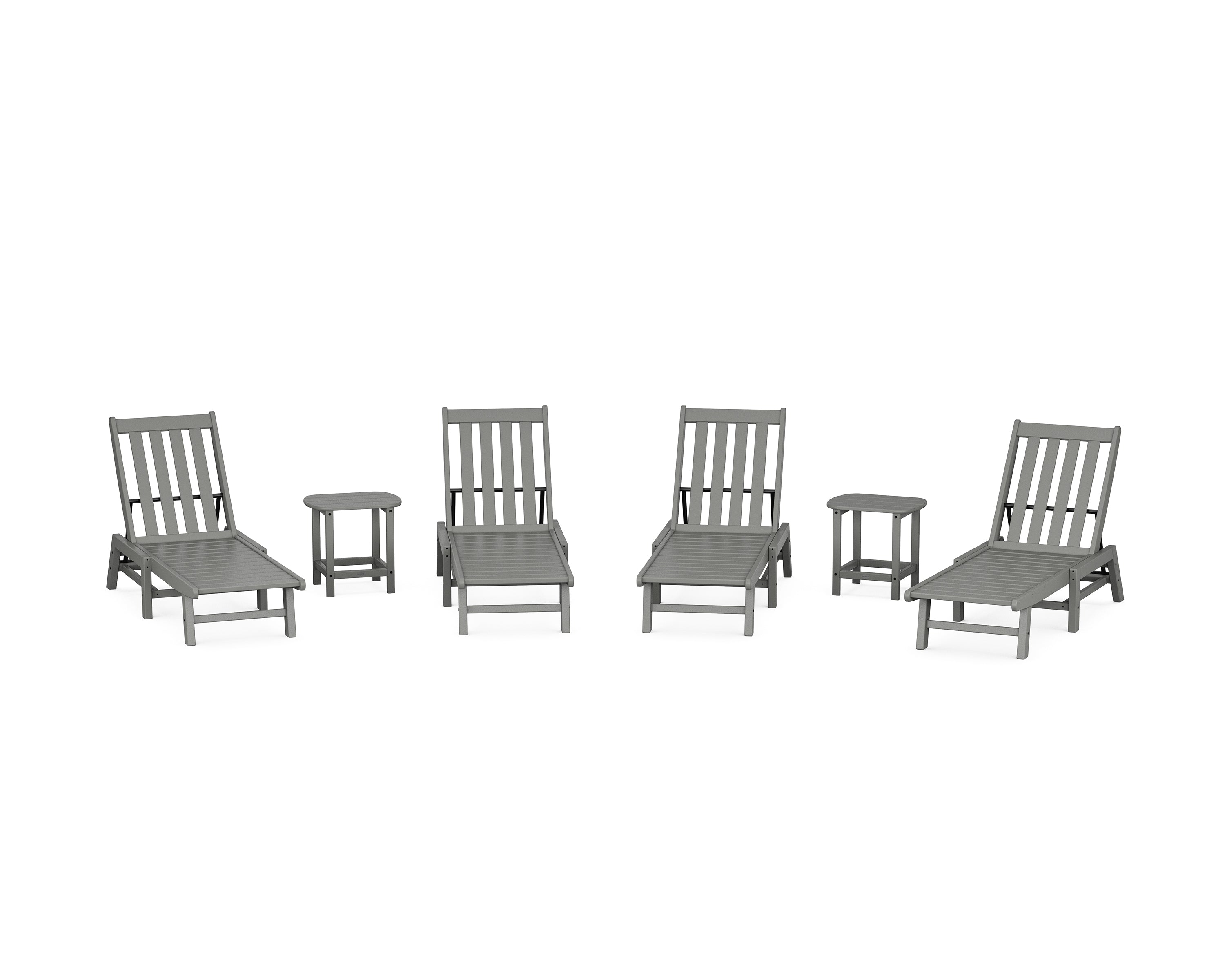 POLYWOOD® Vineyard 6-Piece Chaise Set in Slate Grey
