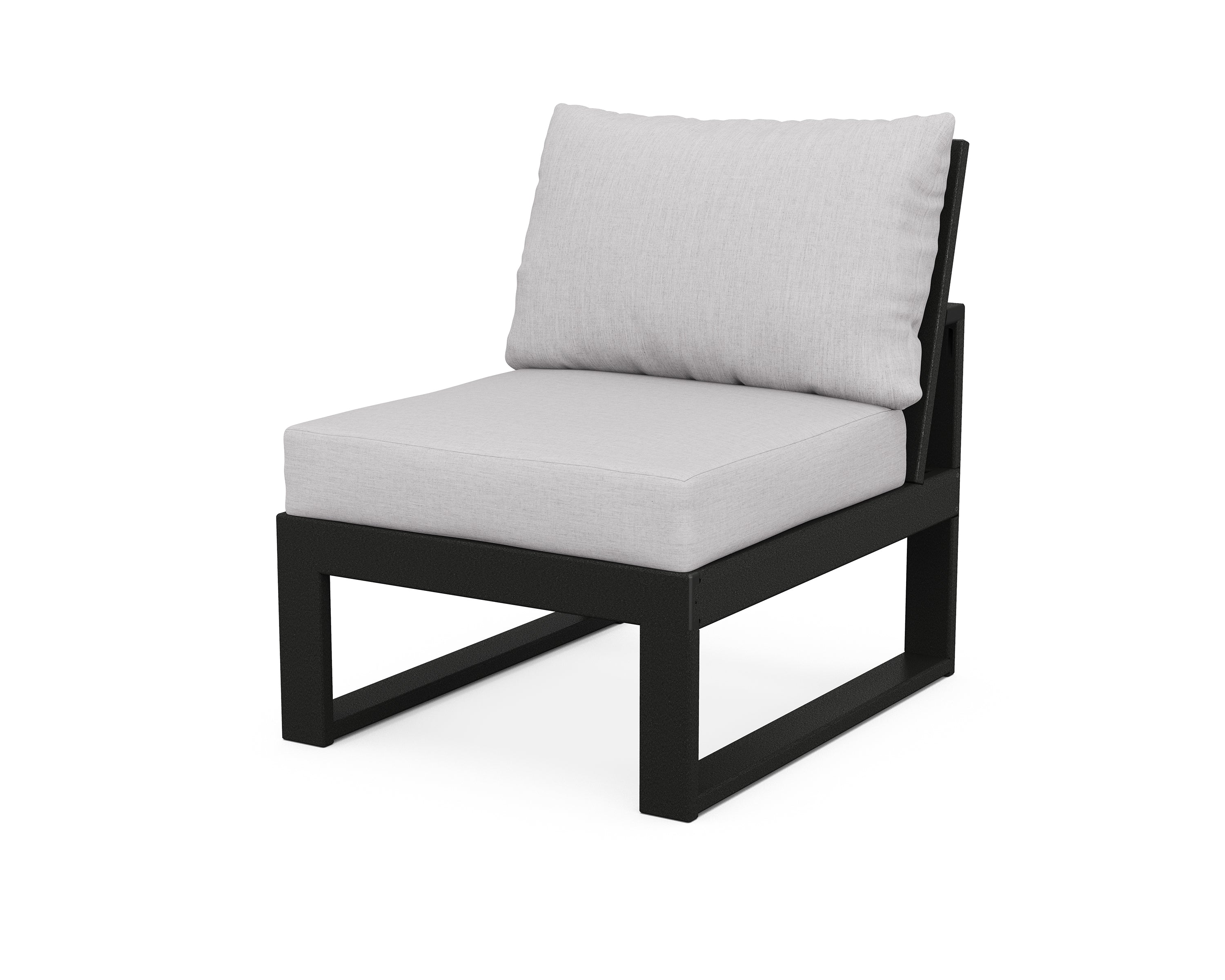 Unbranded Modular Armless Chair in Black / Granite