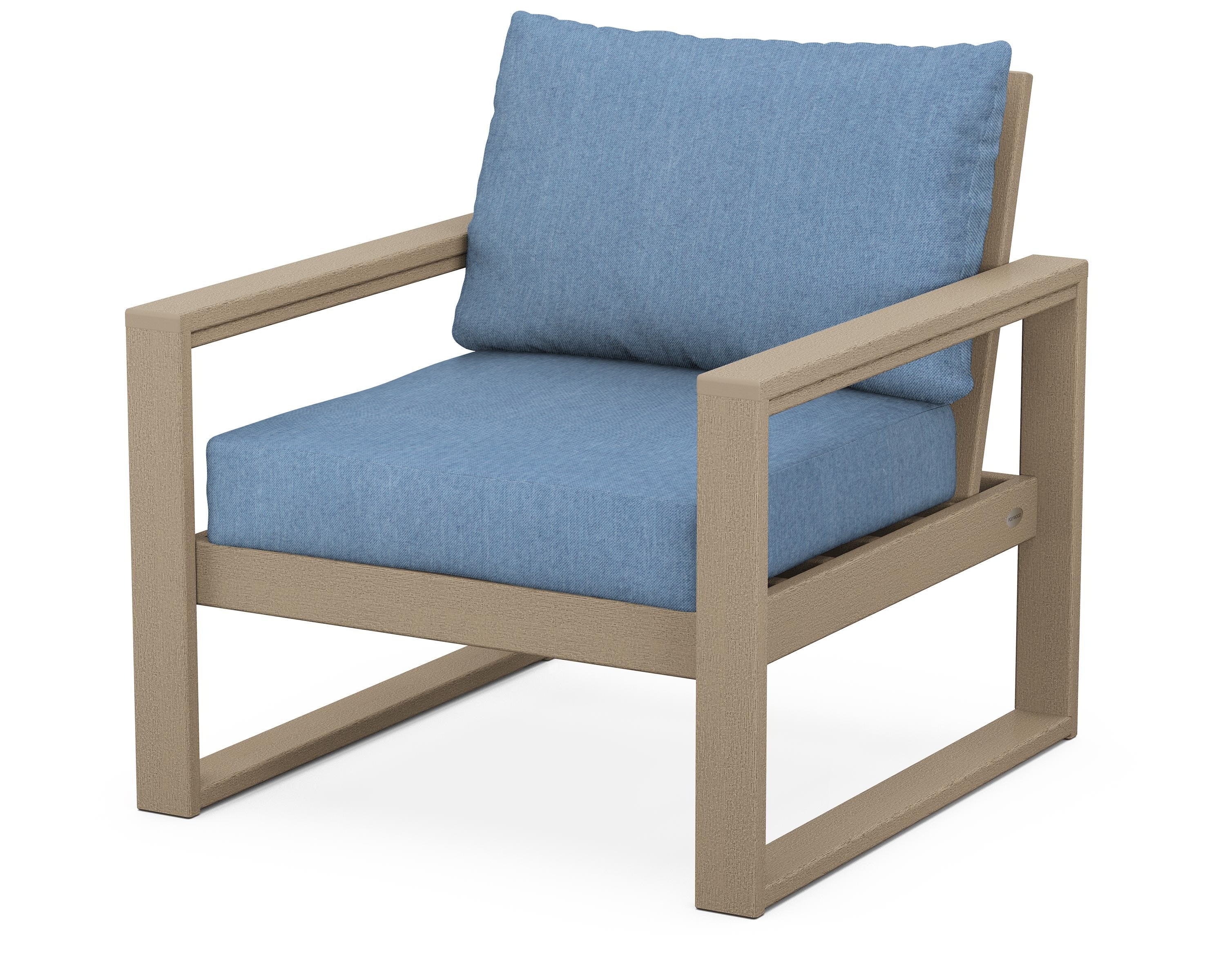 POLYWOOD® EDGE Club Chair in Vintage Sahara / Sky Blue