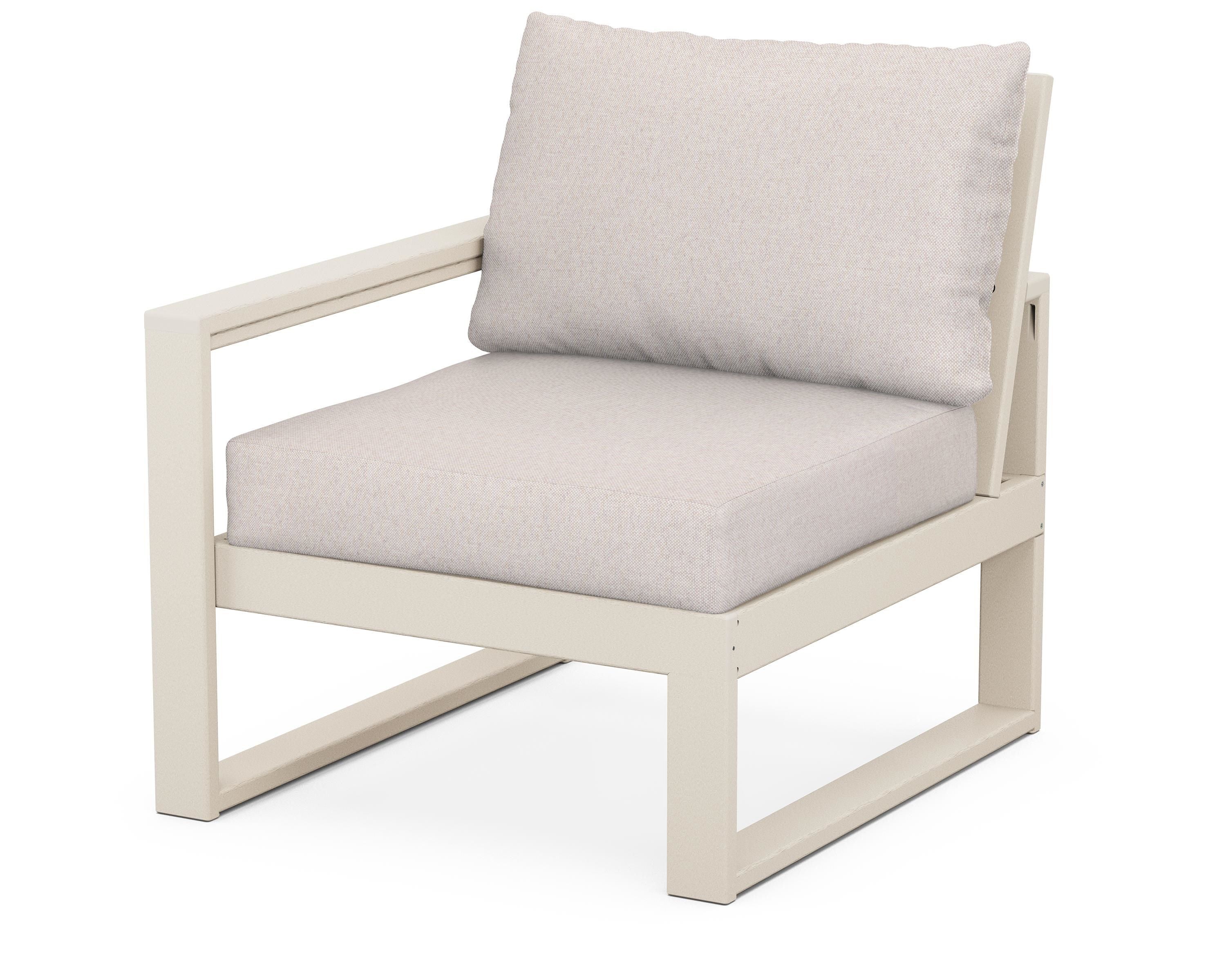 POLYWOOD® EDGE Modular Left Arm Chair in Sand / Dune Burlap