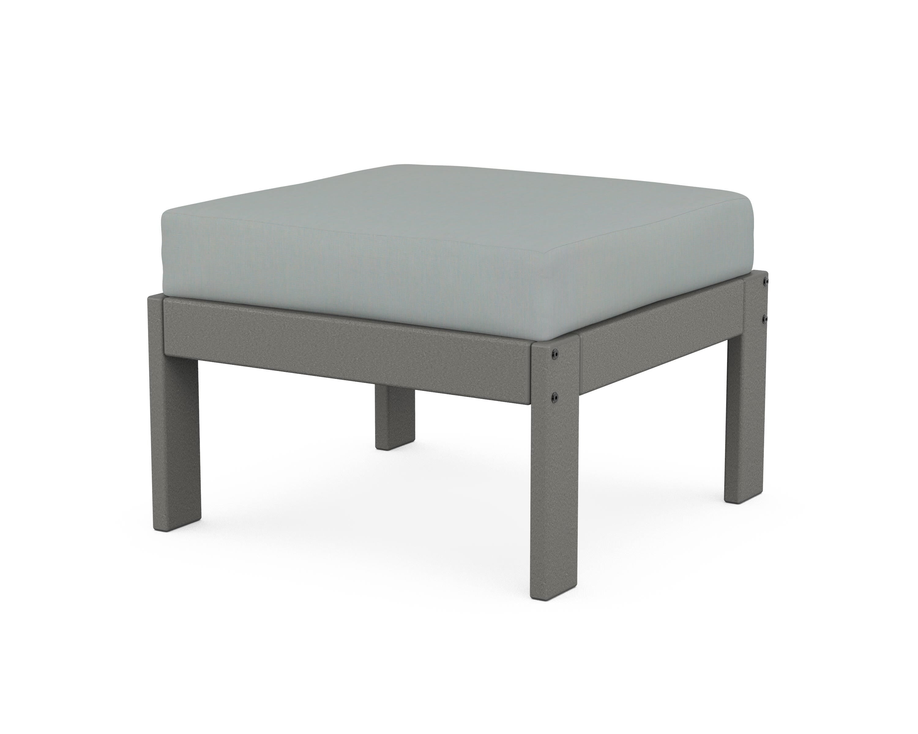 POLYWOOD® Vineyard Modular Ottoman in Slate Grey / Spa