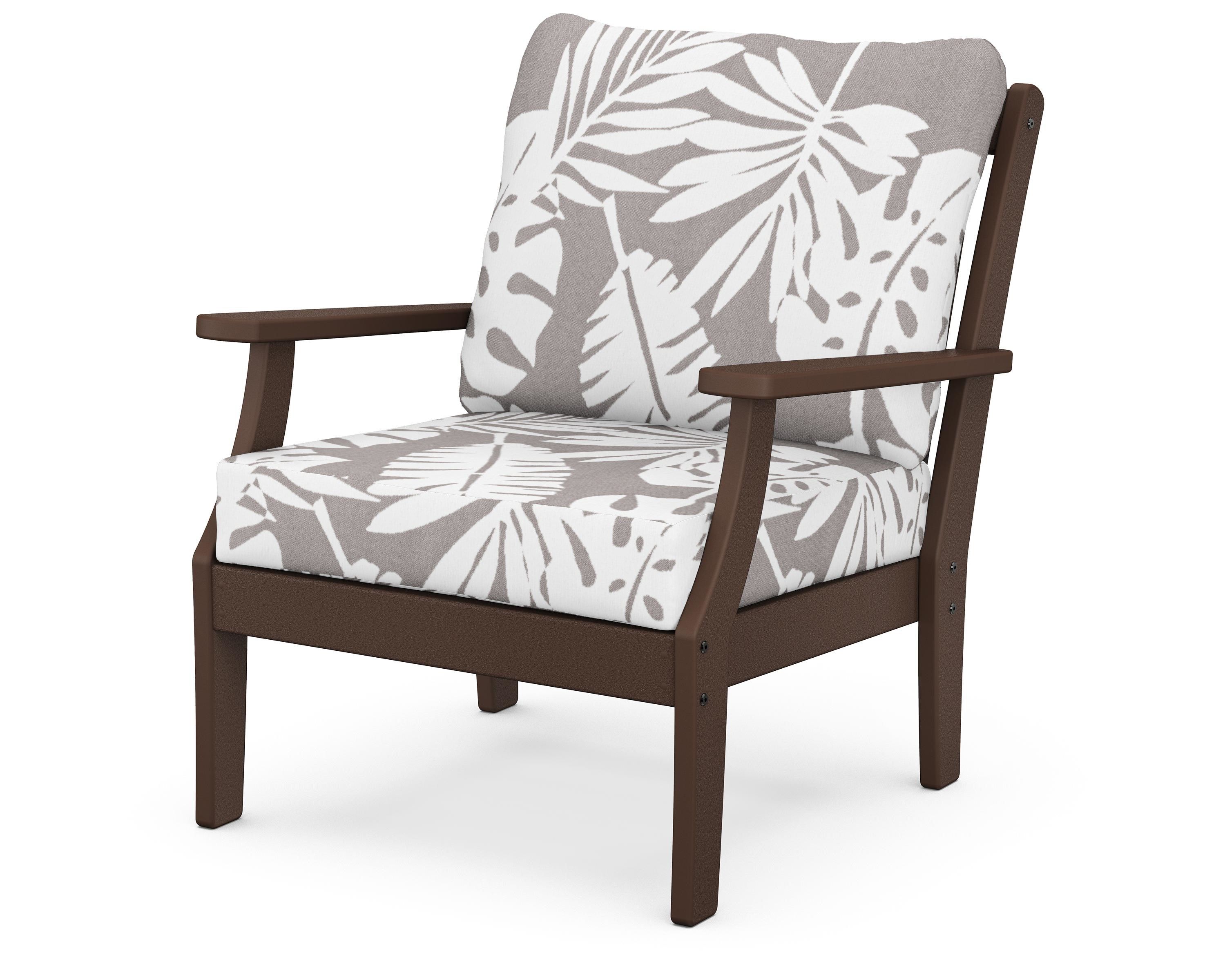 POLYWOOD® Braxton Deep Seating Chair in Mahogany / Leaf Grey Mist