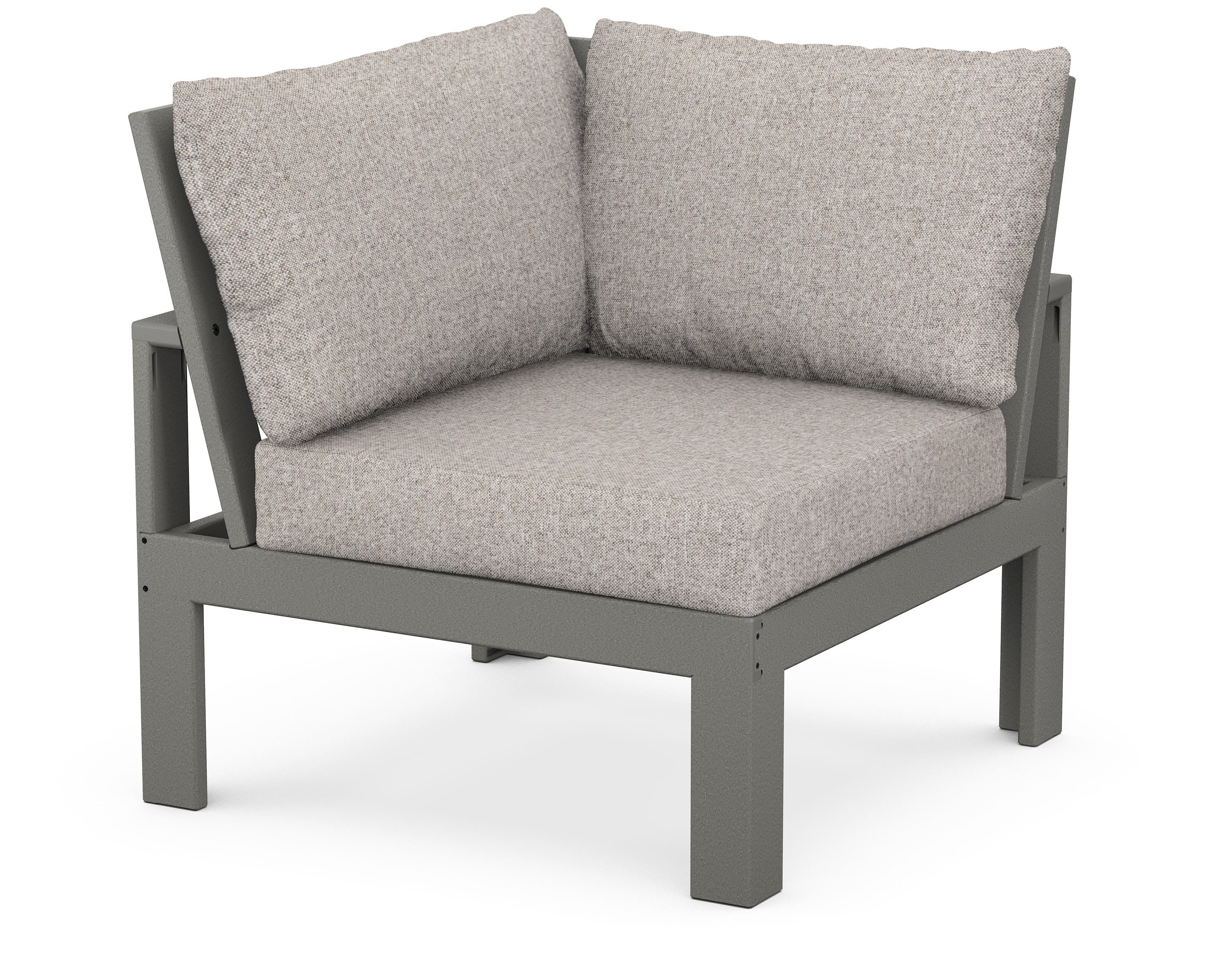 Unbranded Modular Corner Chair in Slate Grey / Weathered Tweed