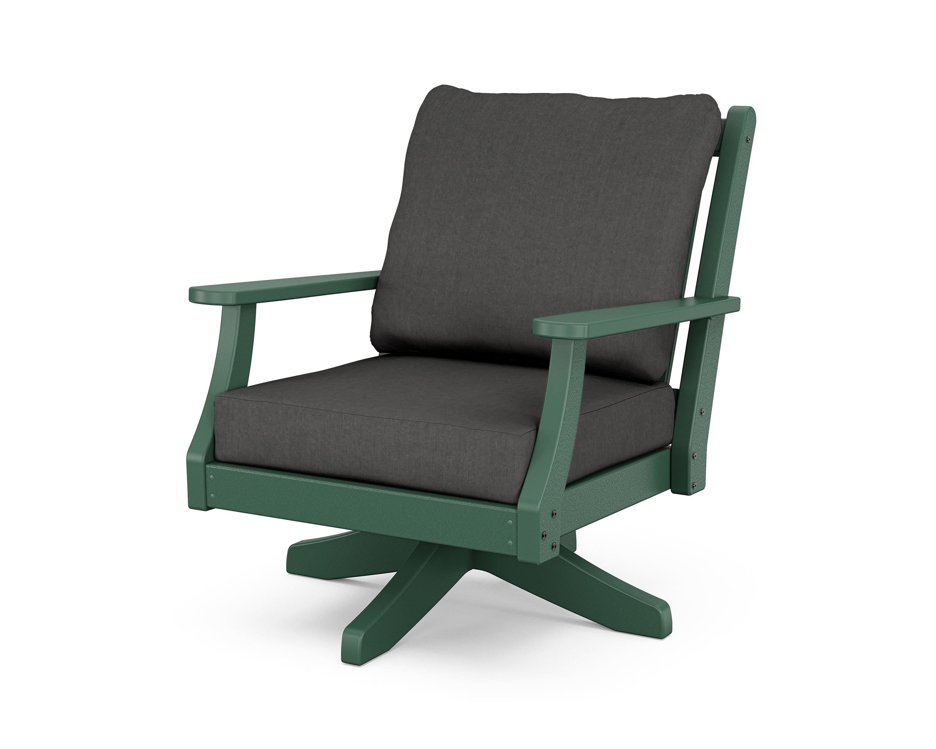 Country Living Wovendale Deep Seating Swivel Chair in Green / Spectrum Carbon