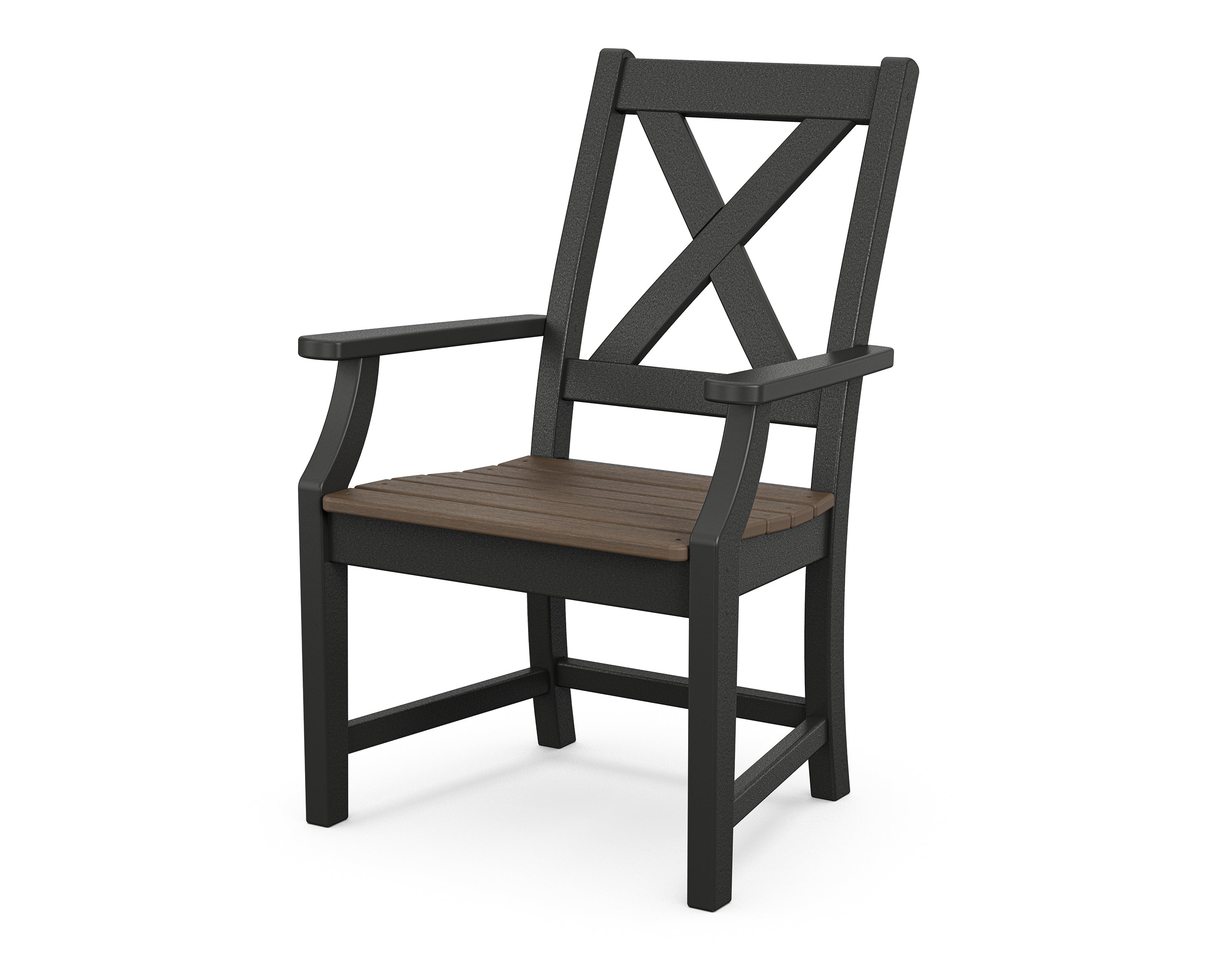 POLYWOOD® Braxton Dining Arm Chair in Black / Kona