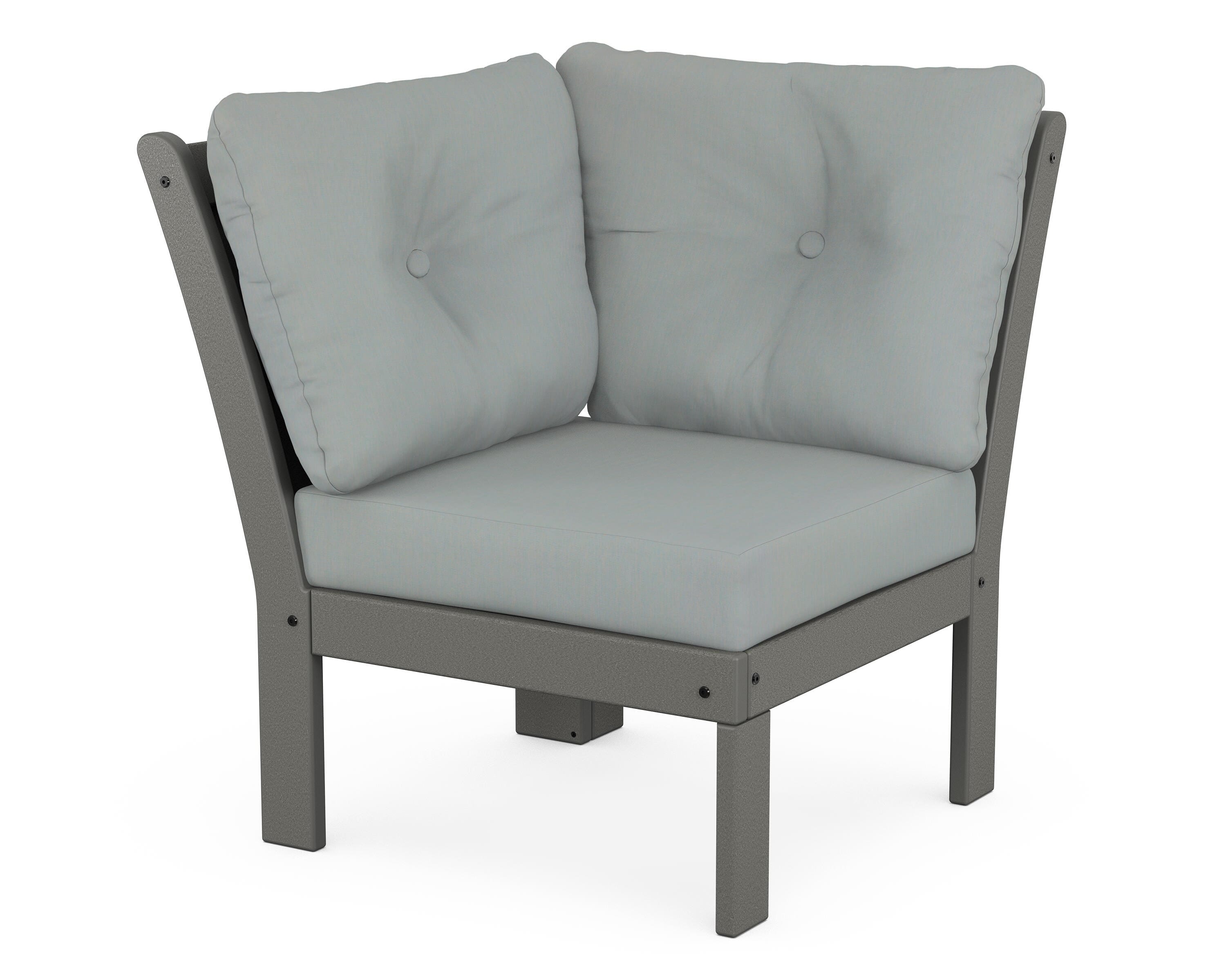 POLYWOOD® Vineyard Modular Corner Chair in Slate Grey / Spa